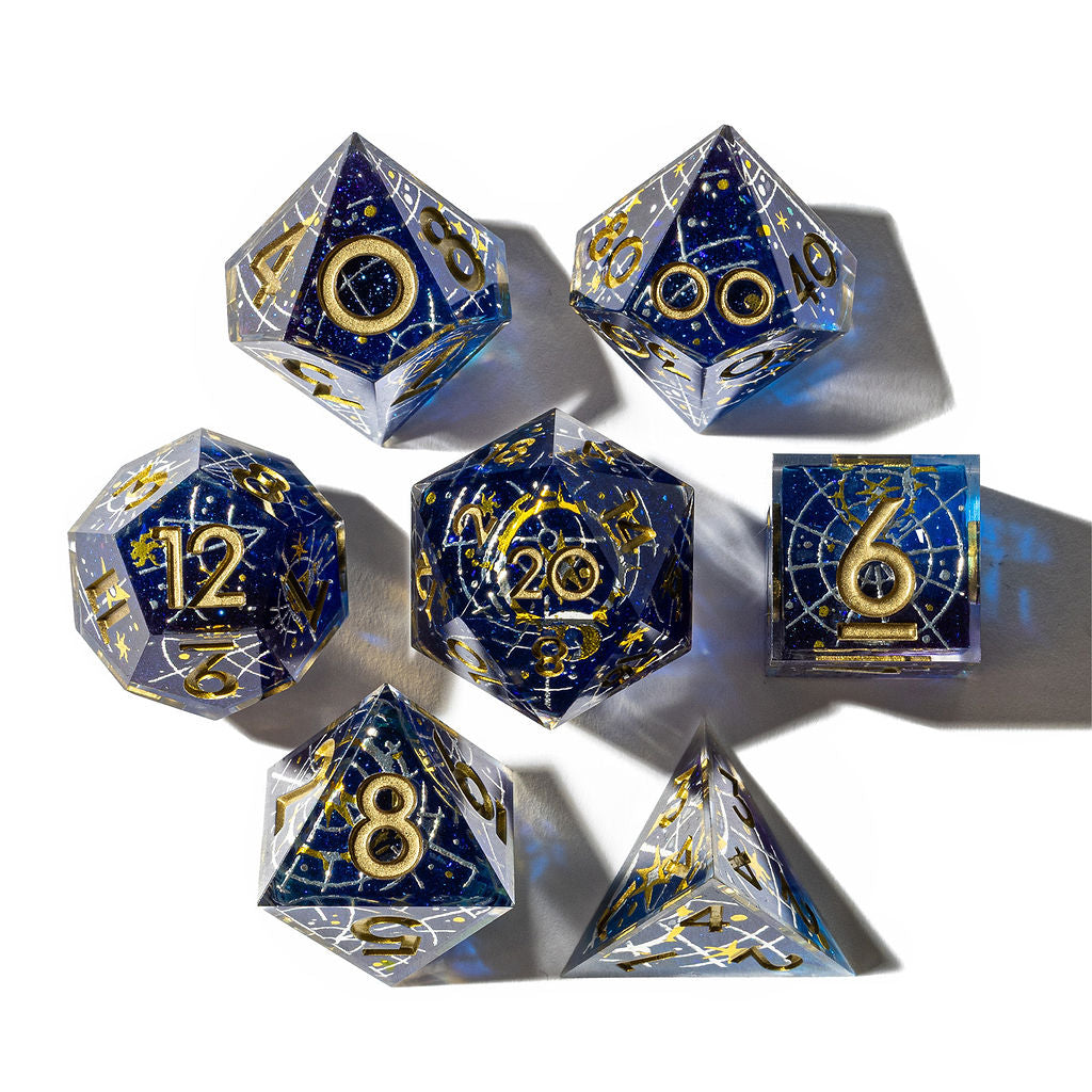 Pointy Hat x Dispel Dice "Arcane Constellations" 7-Piece Iconic Dice Set