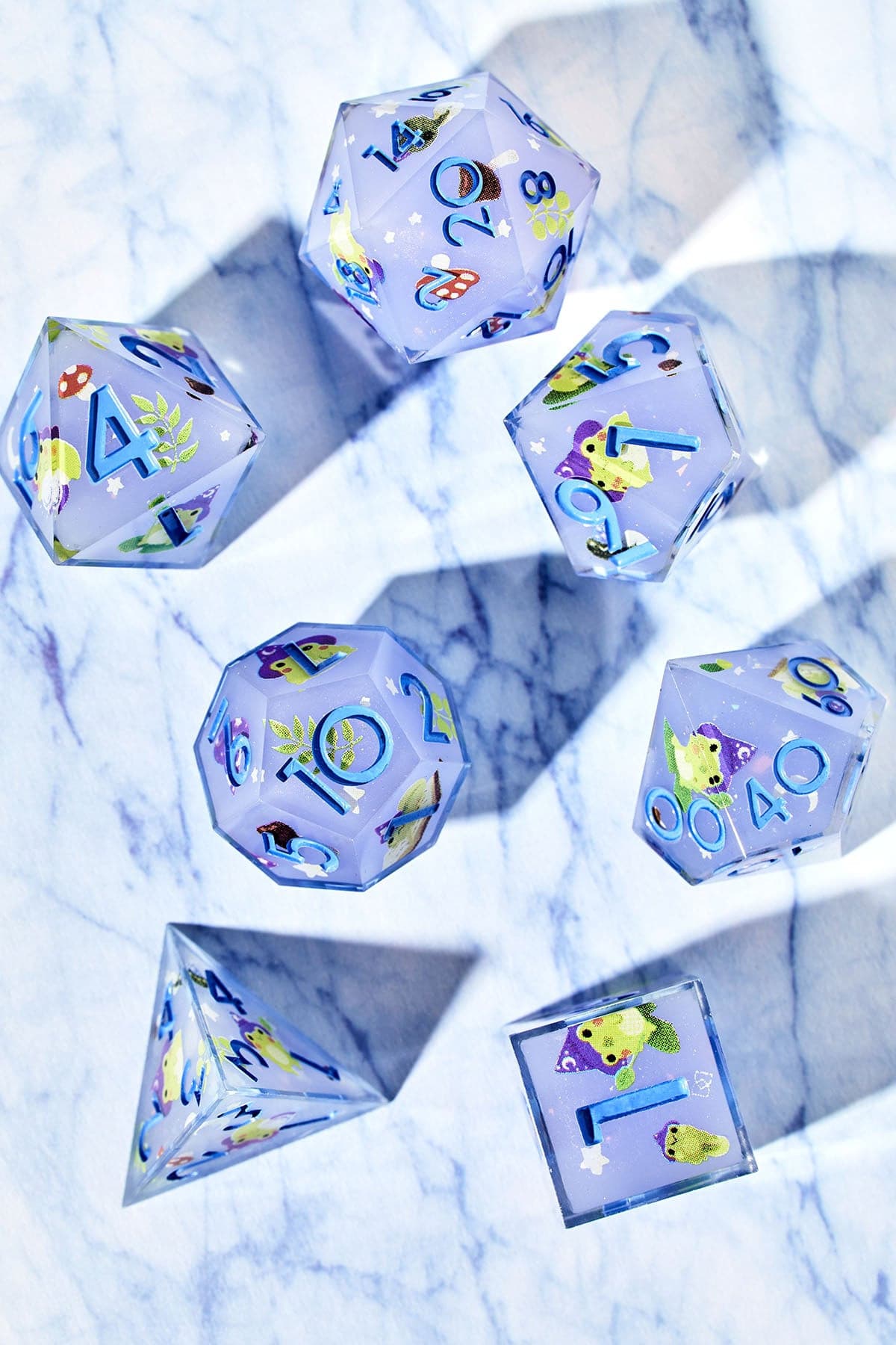 Arcane Amphibia 7-Piece Polyhedral Dice Set - Dispel Dice - Premium DnD Dice & Accessories