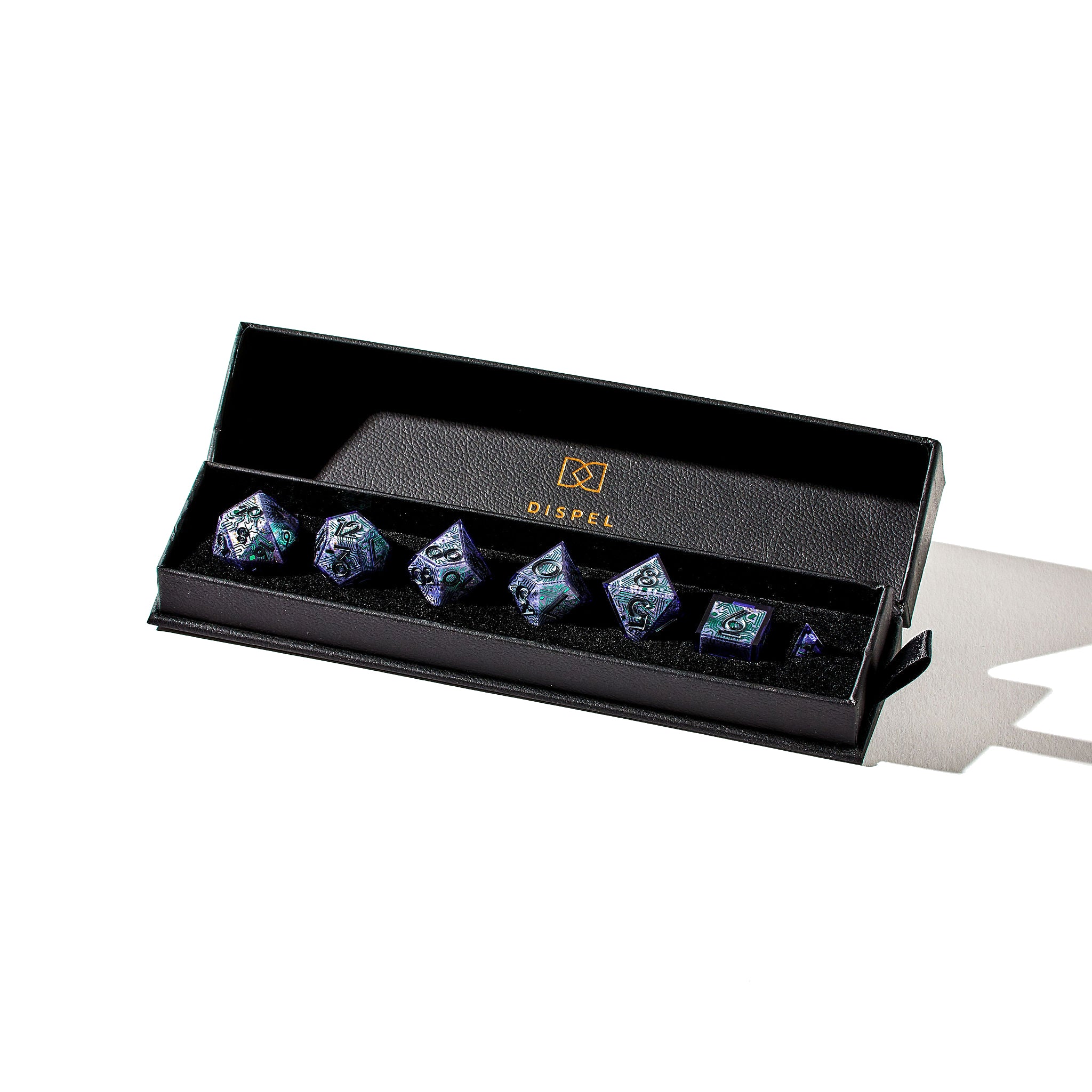 Atomic Purple 7-Piece Iconic Set - Dispel Dice - Premium DnD Dice & Accessories # #
