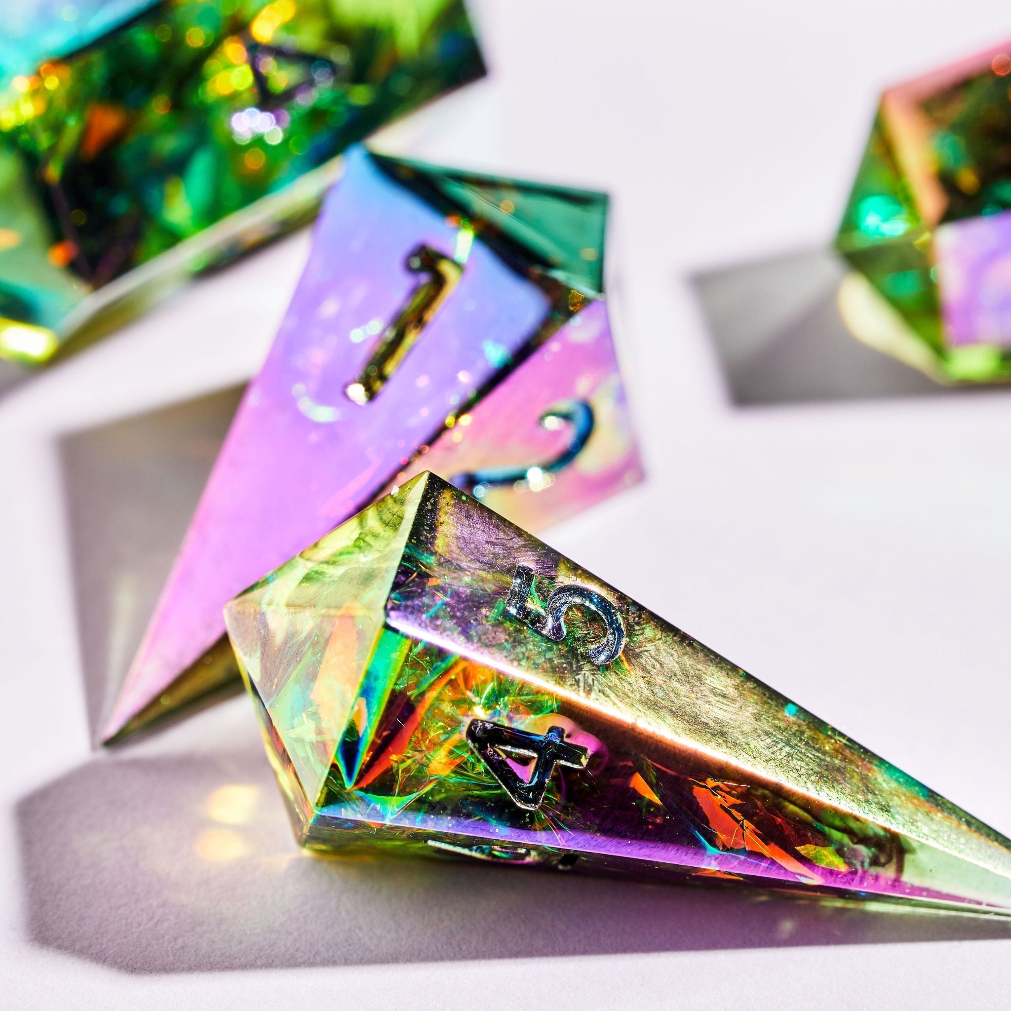 Blackflame 7-Piece Jewel-shaped Dice Set - Dispel Dice - Premium DnD Dice & Accessories