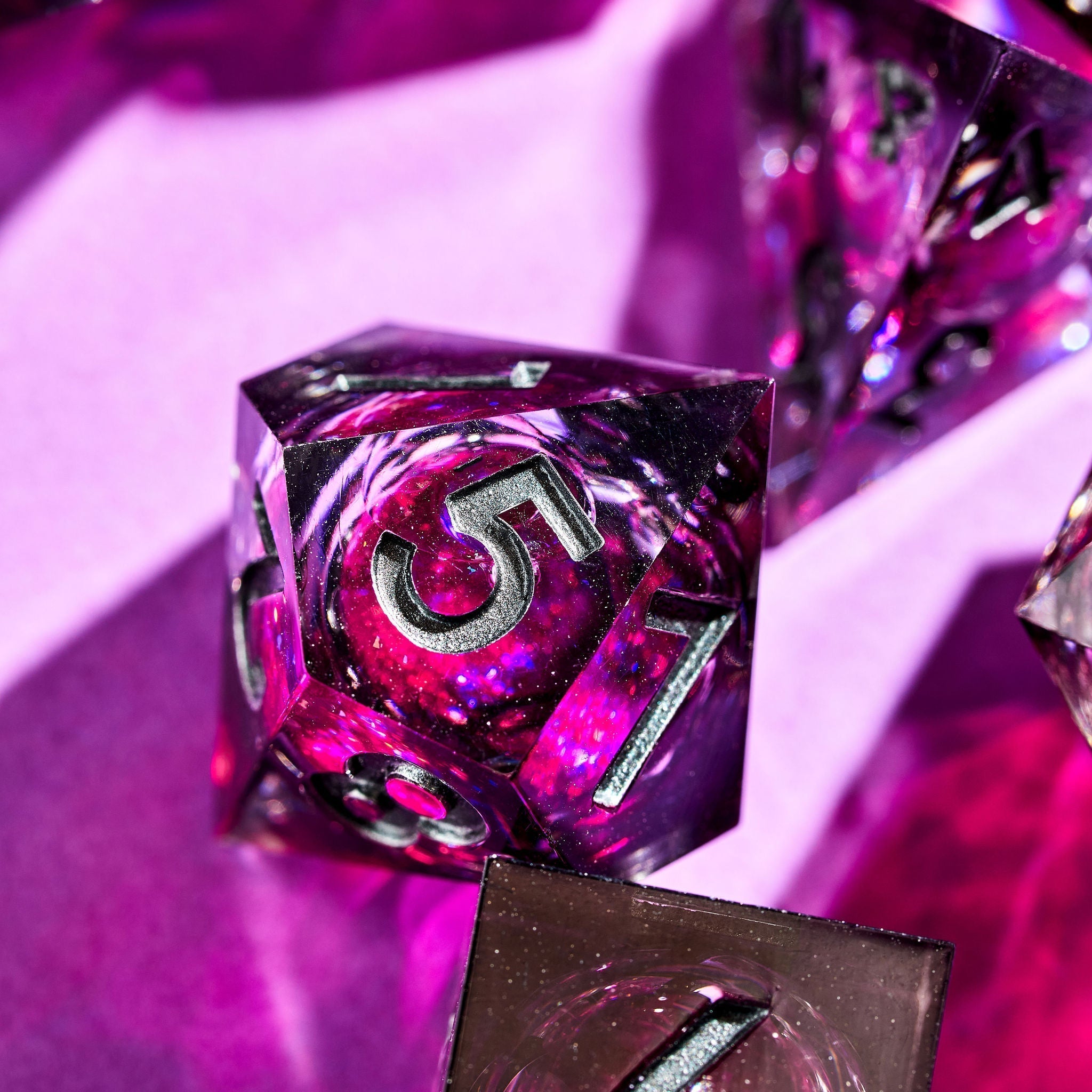Bloodmoon 7-Piece Liquid Core Dice Set - Dispel Dice - Premium DnD Dice & Accessories # #