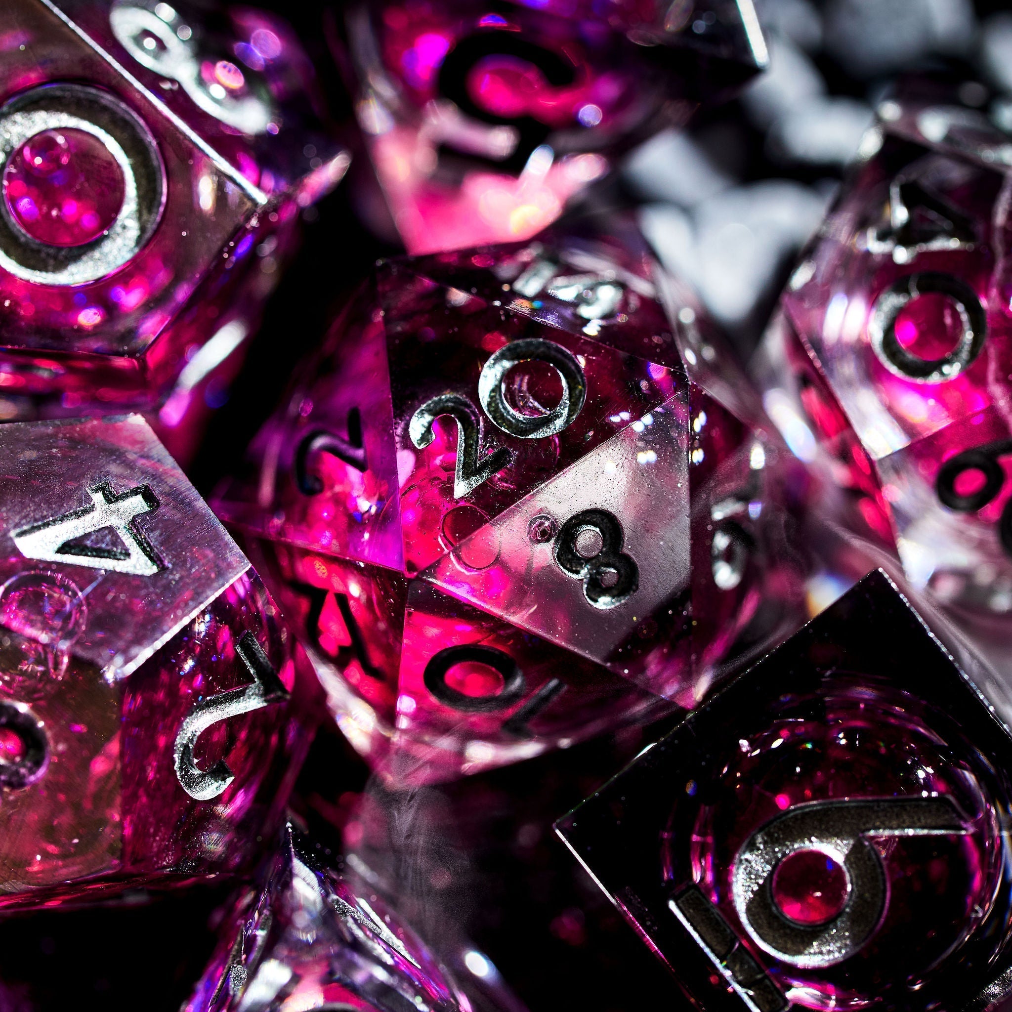 Bloodmoon 7-Piece Liquid Core Dice Set - Dispel Dice - Premium DnD Dice & Accessories # #