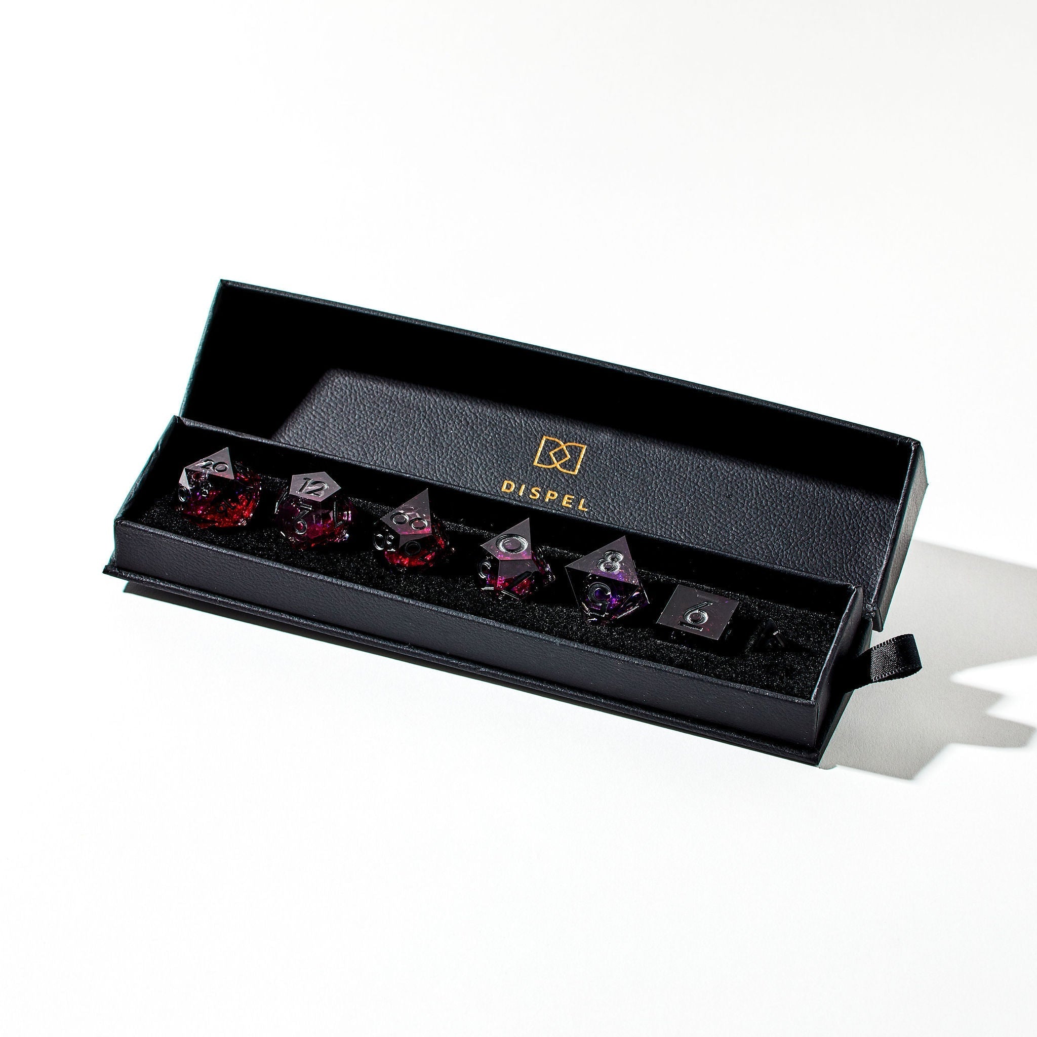 Bloodmoon 7-Piece Liquid Core Dice Set - Dispel Dice - Premium DnD Dice & Accessories