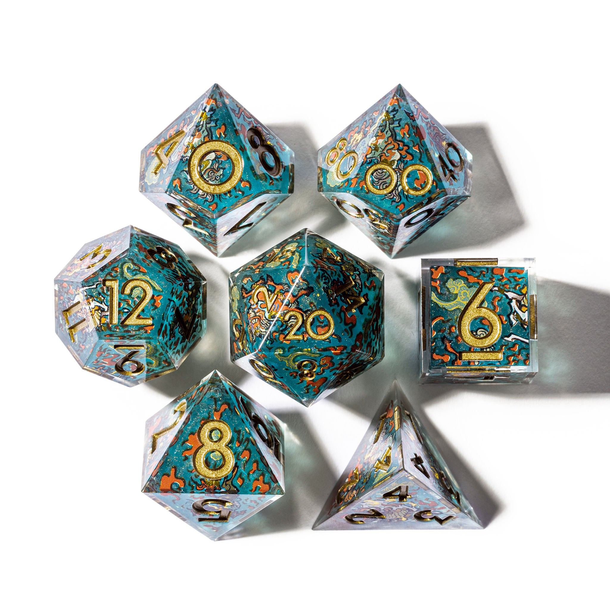 Kirin 7-Piece Iconic Dice Set - Dispel Dice - Premium DnD Dice & Accessories # #