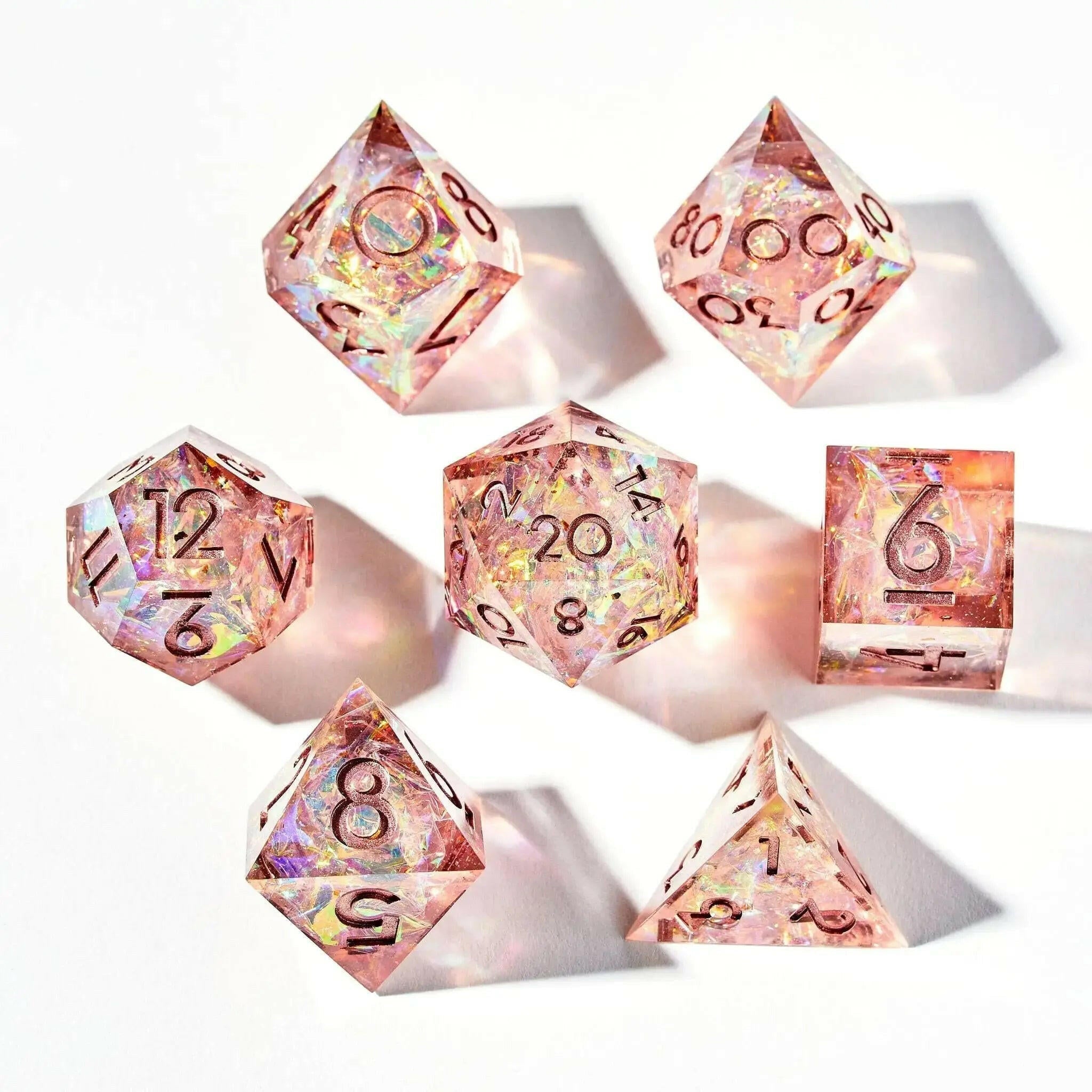 Cherry Blossom 7-Piece Polyhedral Dice Set - Dispel Dice - Premium DnD Dice & Accessories