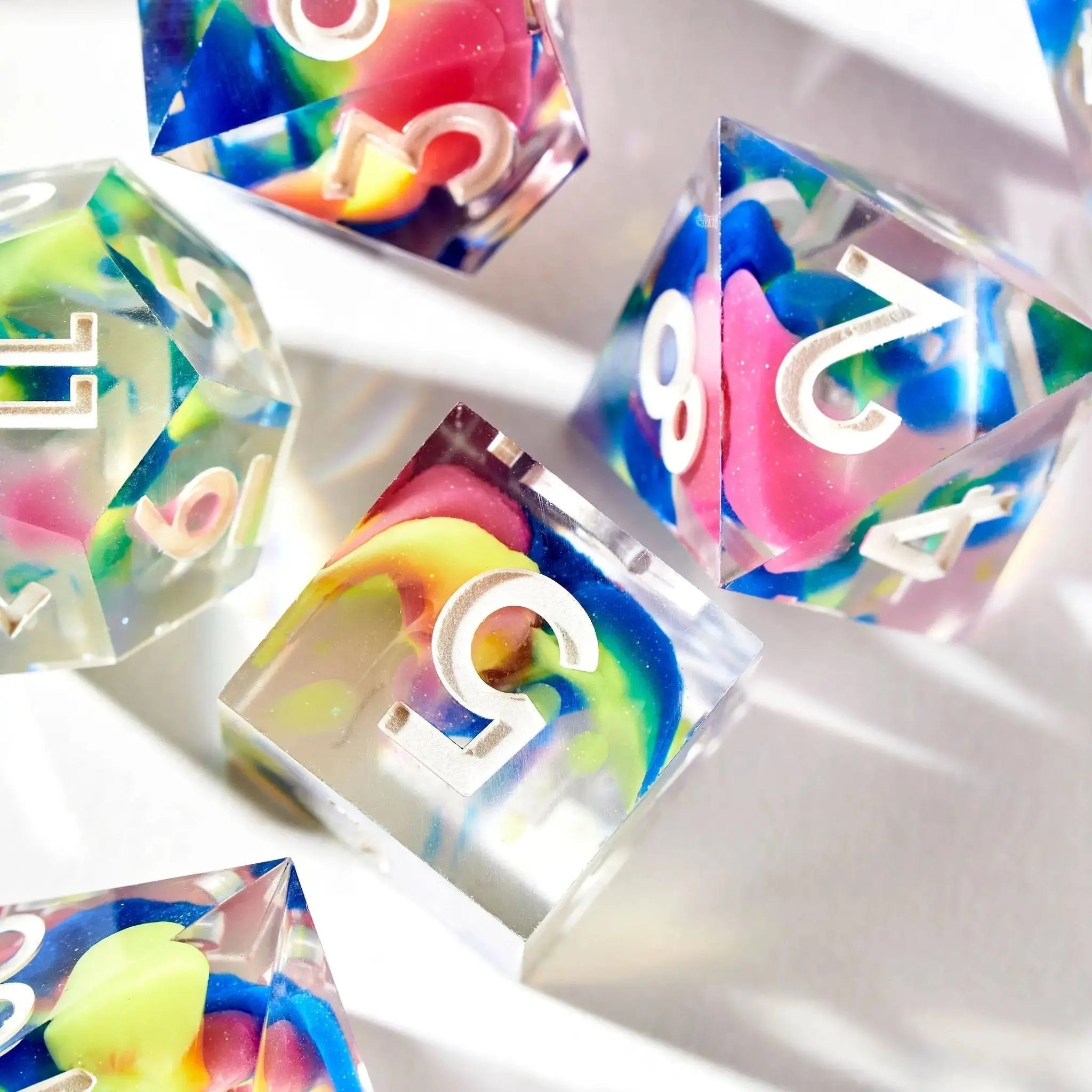 Color Spray 7-Piece Polyhedral Dice Set - Dispel Dice - Premium DnD Dice & Accessories
