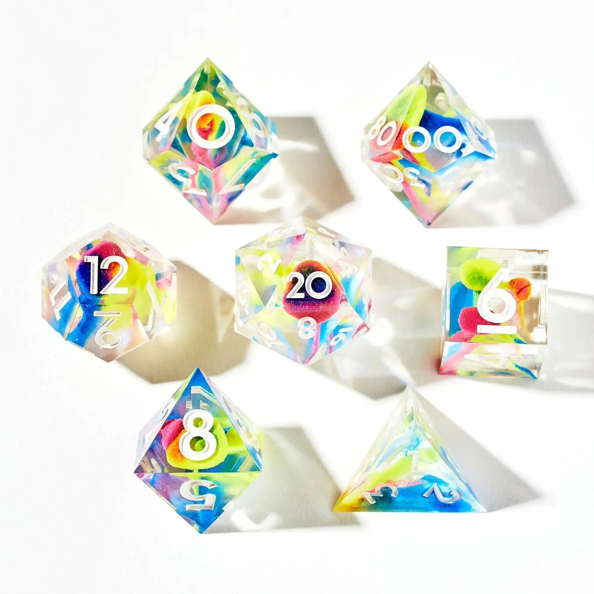 Color Spray 7-Piece Polyhedral Dice Set - Dispel Dice - Premium DnD Dice & Accessories