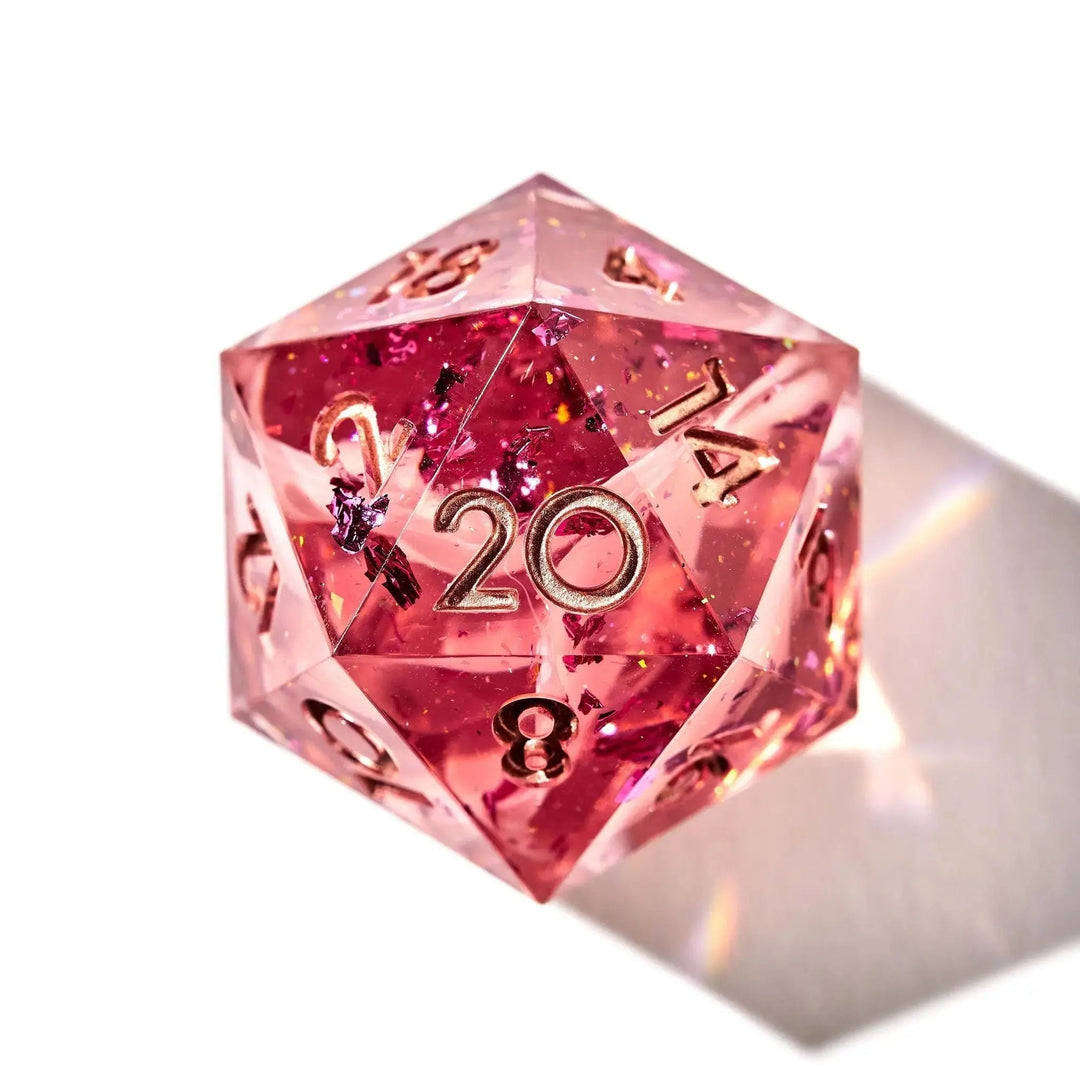 Coral Rose 7-Piece Polyhedral Dice Set - Dispel Dice - Premium DnD Dice & Accessories