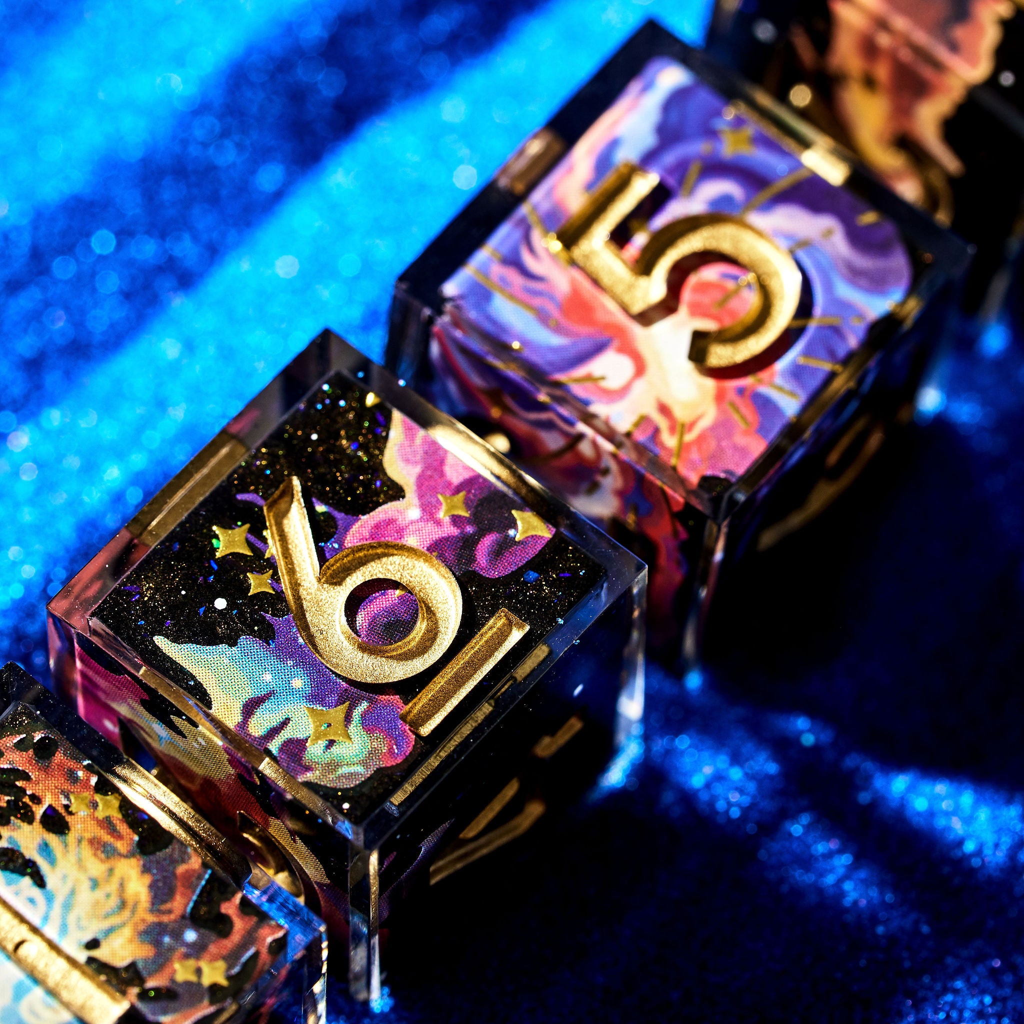 Cosmic Storm 4-Piece D6 Dice Set - Dispel Dice - Premium DnD Dice & Accessories # #