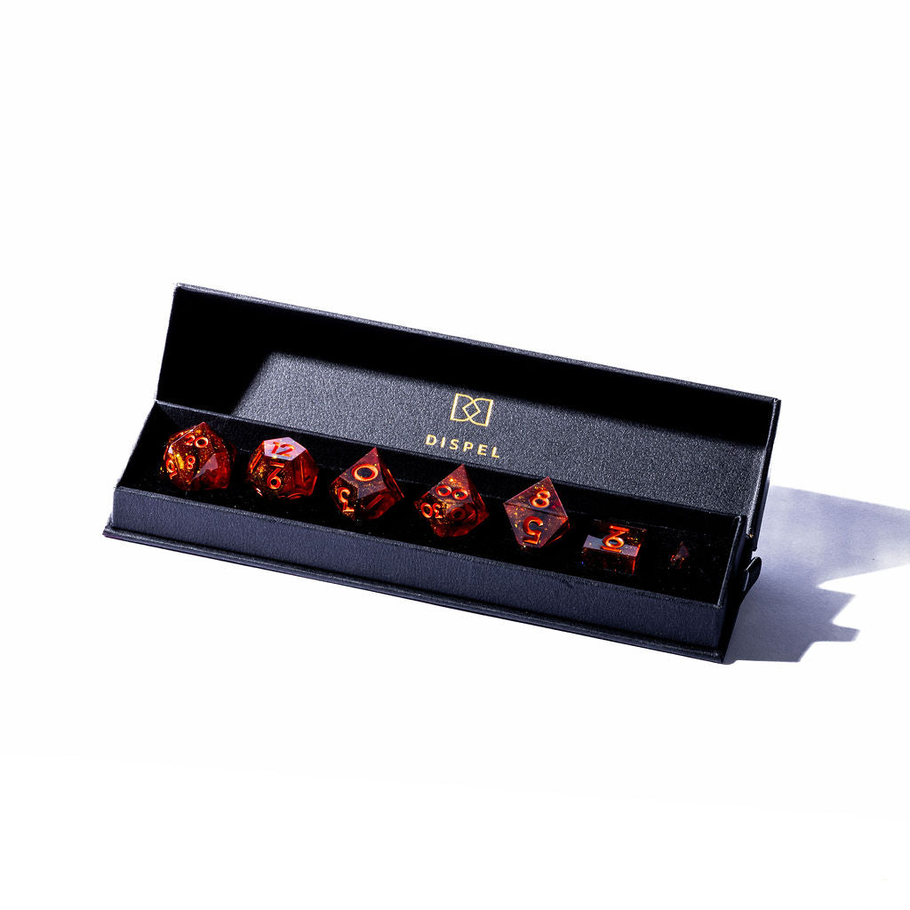 Hot Spot 7-Piece Classic Dice Set - Dispel Dice - Premium DnD Dice & Accessories # #