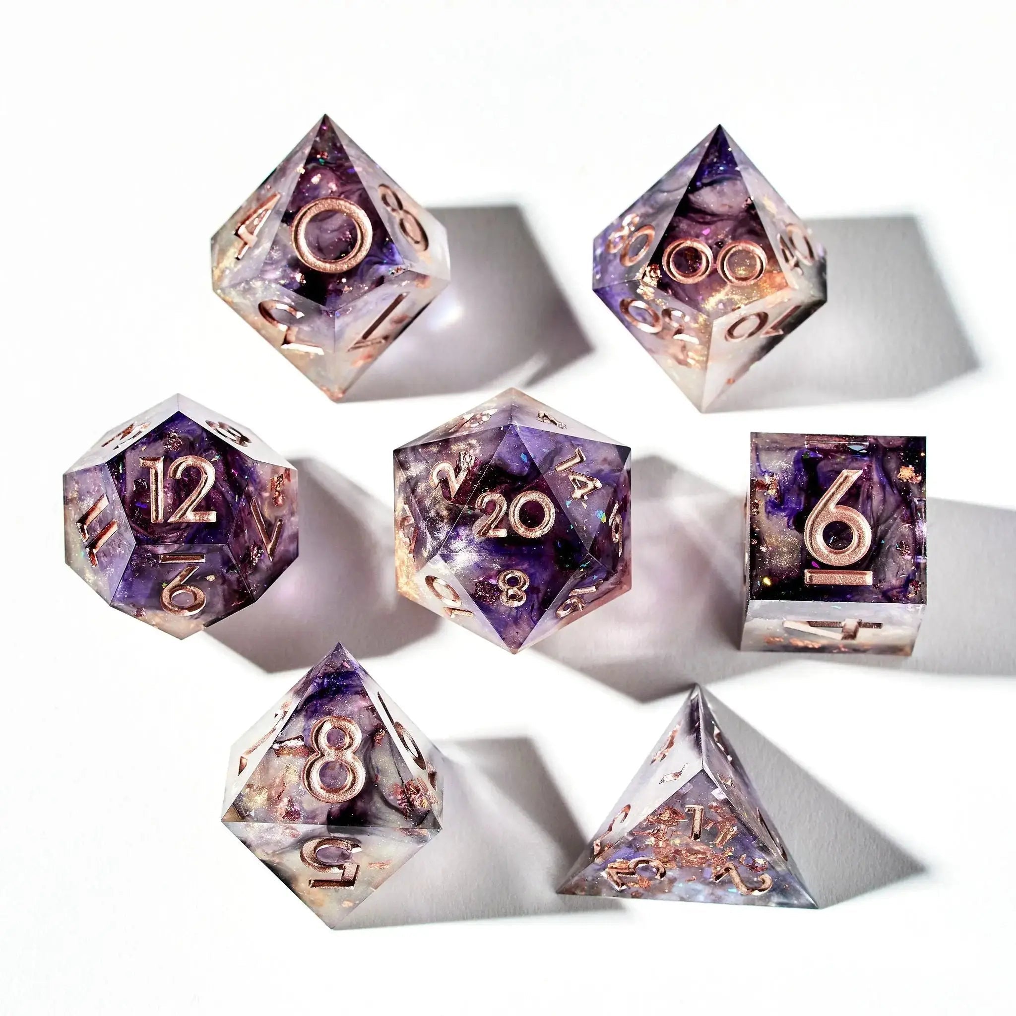 Crystal Rift 7-Piece Polyhedral Dice Set - Dispel Dice - Premium DnD Dice & Accessories