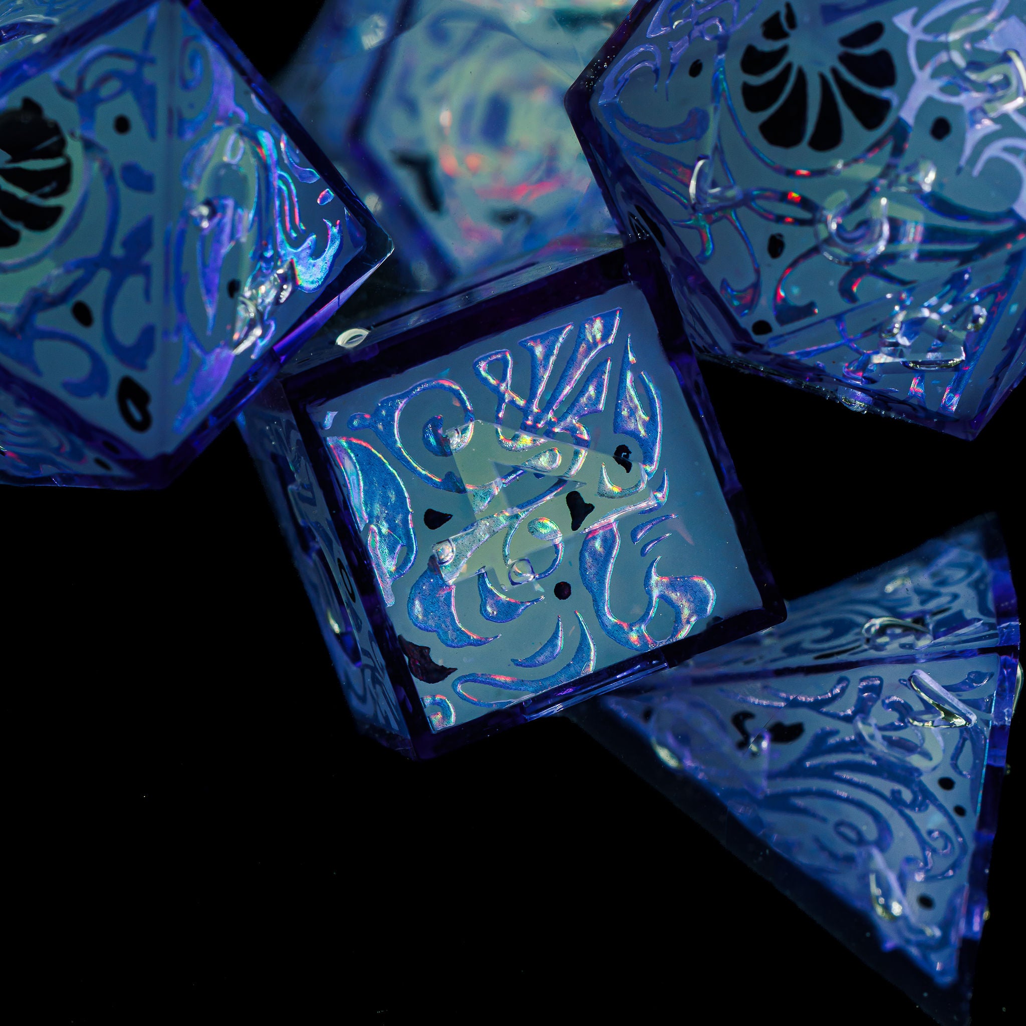 Twilight Portalis 7-Piece Glow In The Dark Iconic Dice Set - Dispel Dice - Premium DnD Dice & Accessories # #