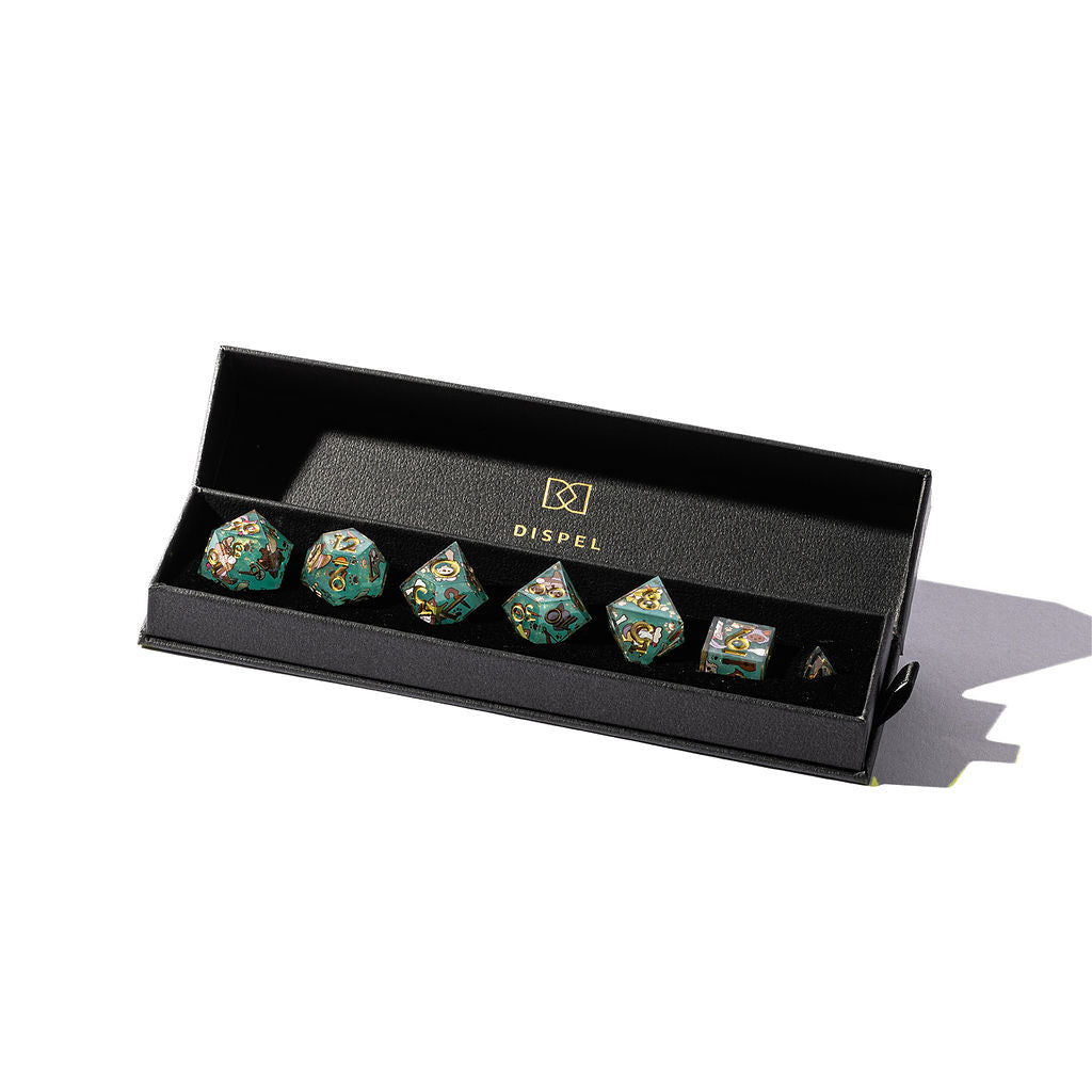Dog Adventurer 7-Piece Iconic Dice Set - Dispel Dice - Premium DnD Dice & Accessories # #