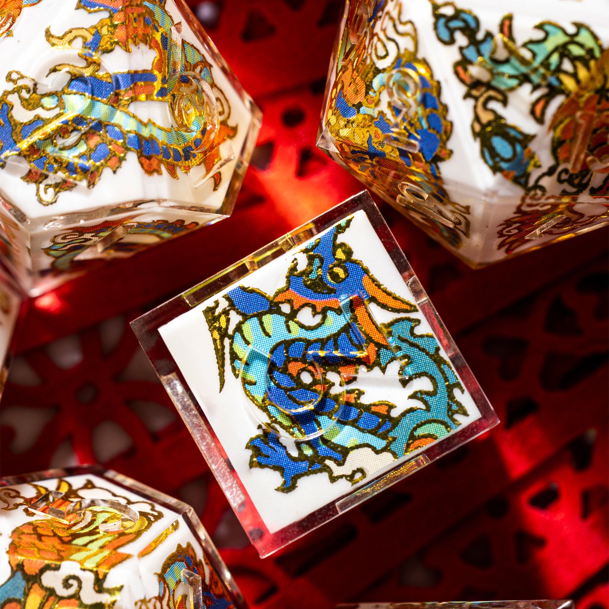 Crouching Phoenix Hidden Dragon 7-Piece Iconic Set - Dispel Dice - Premium DnD Dice & Accessories # #