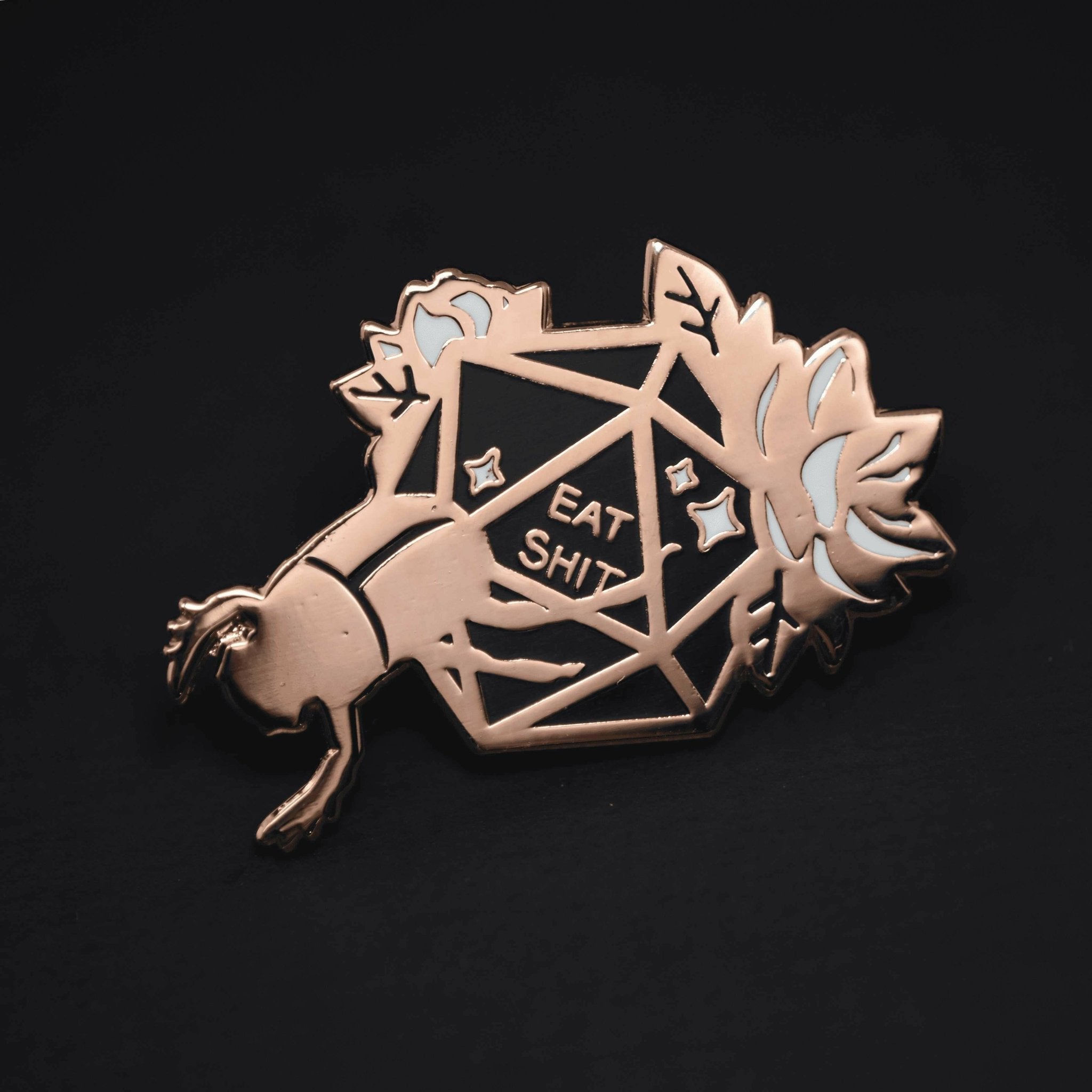 Eat Shit Dung Beetle D20 Enamel Pin - Dispel Dice - Premium DnD Dice & Accessories