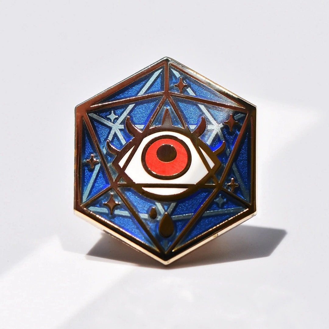 Eldritch Eye D20 Enamel Pin - Dispel Dice - Premium DnD Dice & Accessories