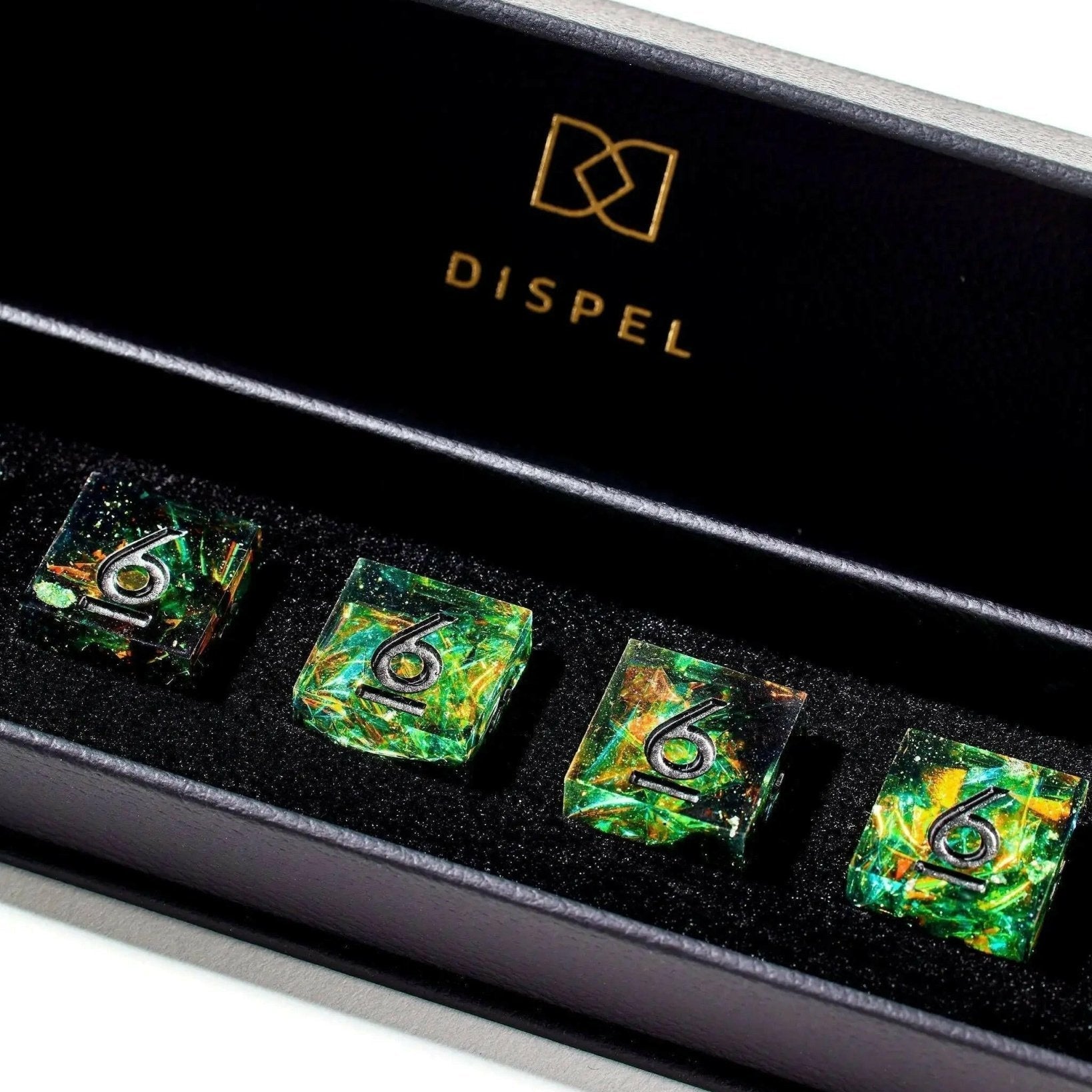 Eldritch Fire 7-Piece Polyhedral Dice Set - Dispel Dice - Premium DnD Dice & Accessories