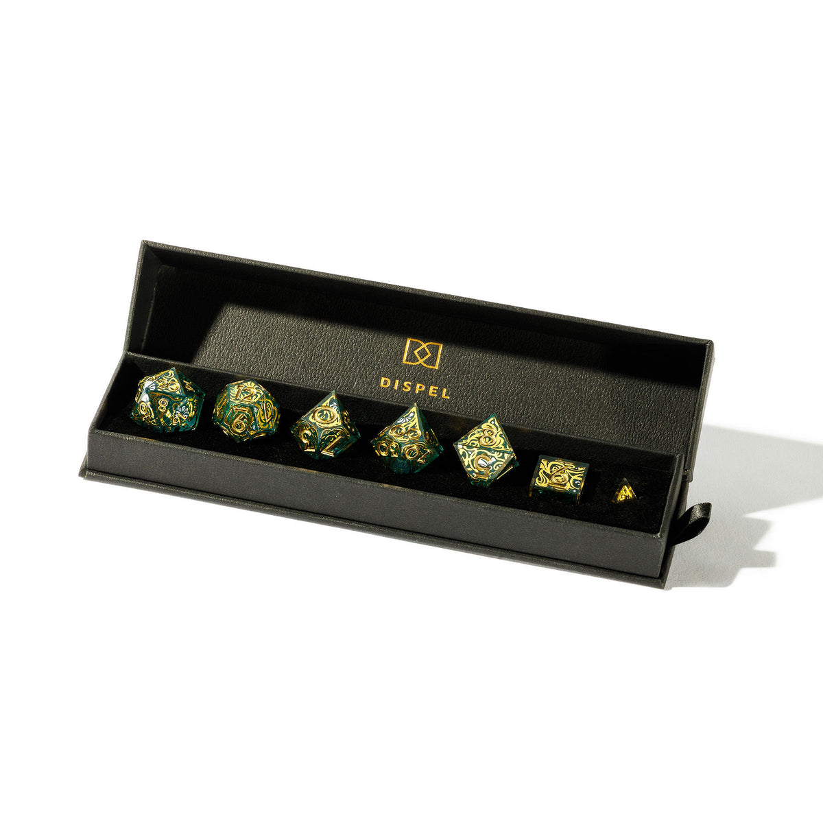 Gilded Portalis 7-Piece Iconic Dice Set - Dispel Dice - Premium DnD Dice & Accessories # #