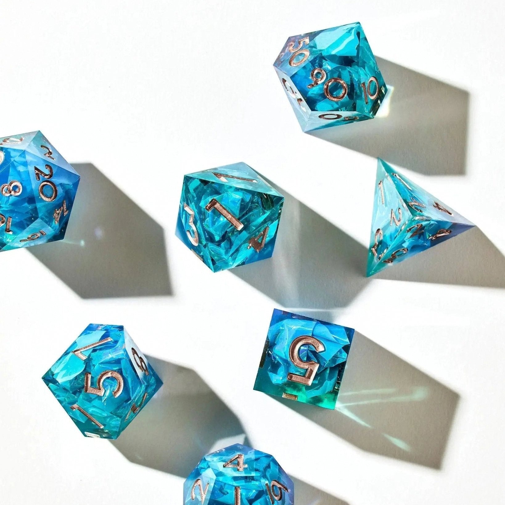 Faewater 7-Piece Polyhedral Dice Set - Dispel Dice - Premium DnD Dice & Accessories