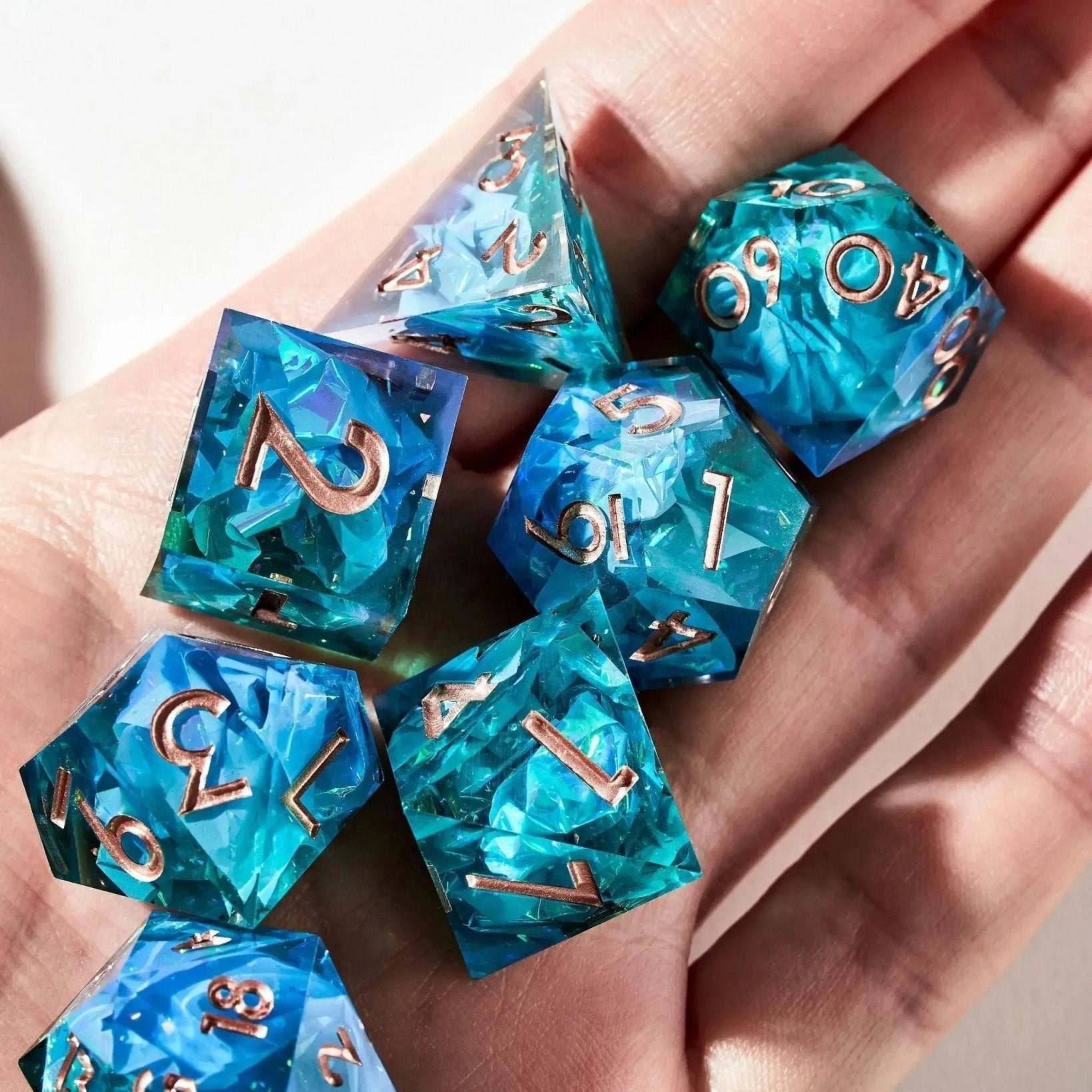 Faewater 7-Piece Polyhedral Dice Set - Dispel Dice - Premium DnD Dice & Accessories