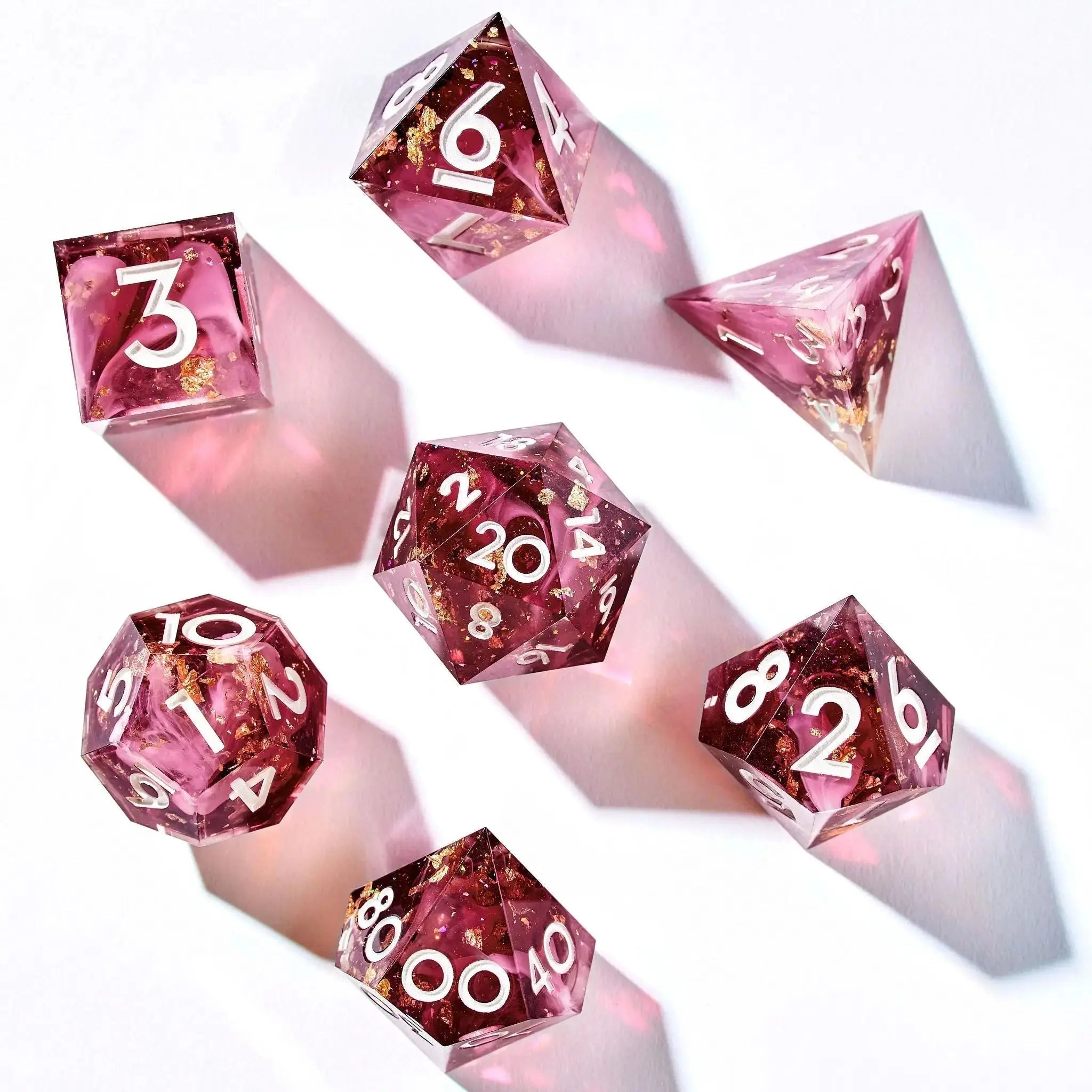 First Blush 7-Piece Polyhedral Dice Set - Dispel Dice - Premium DnD Dice & Accessories