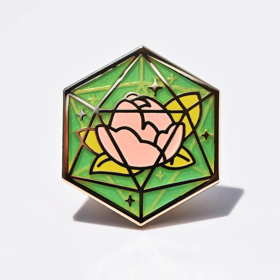 Forbidden Flora D20 Enamel Pin - Dispel Dice - Premium DnD Dice & Accessories