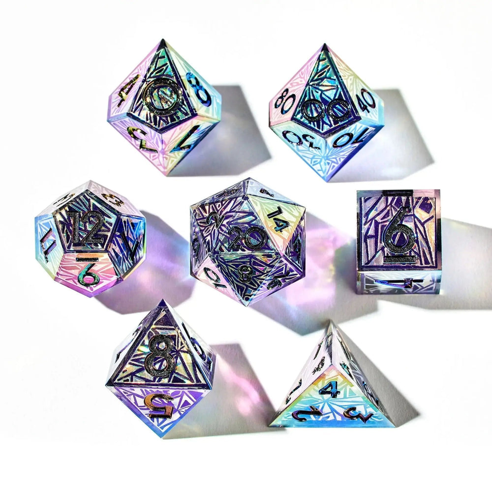 Fragments of a Distant Memory 7-Piece Iconic Dice Set - Dispel Dice - Premium DnD Dice & Accessories