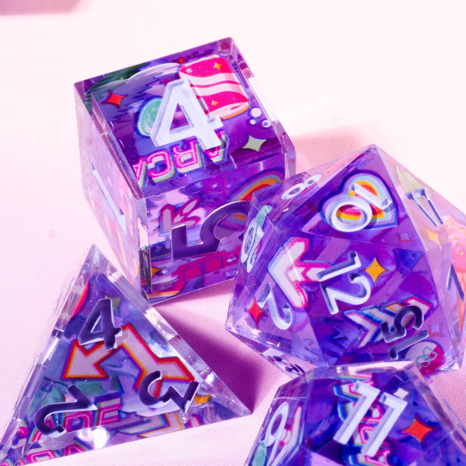 Fun City 7-Piece Iconic Dice Set - Dispel Dice - Premium DnD Dice & Accessories # #