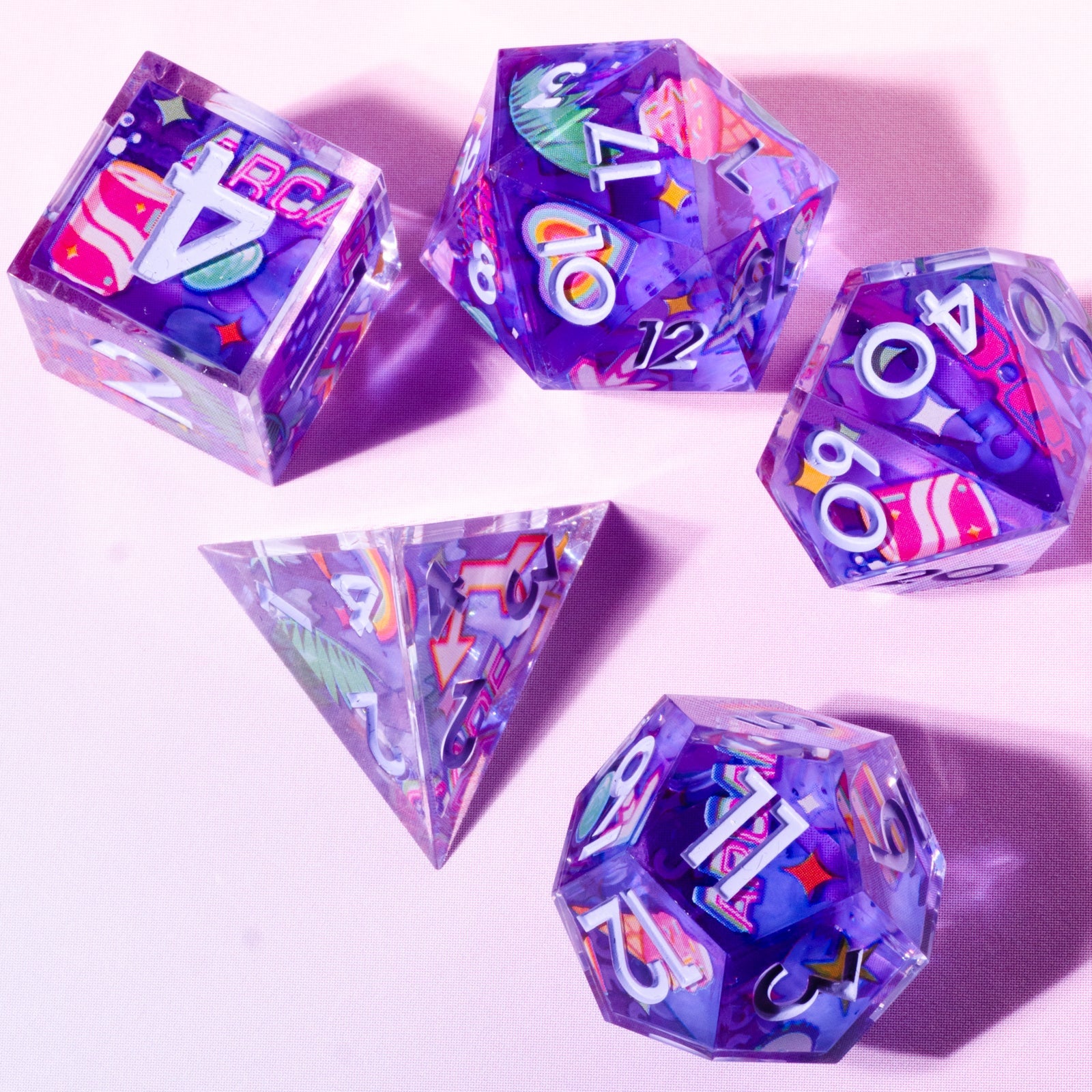 Fun City 7-Piece Iconic Dice Set - Dispel Dice - Premium DnD Dice & Accessories # #