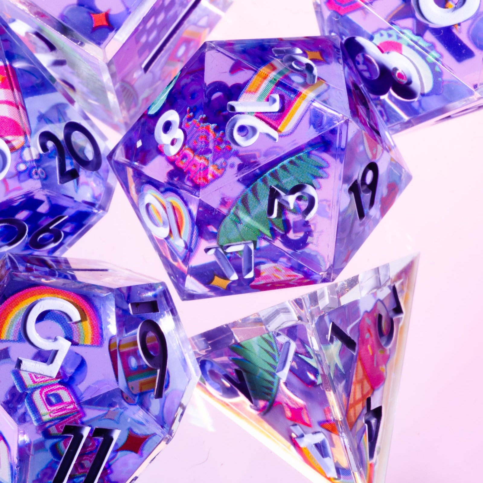 Fun City 7-Piece Iconic Dice Set - Dispel Dice - Premium DnD Dice & Accessories # #