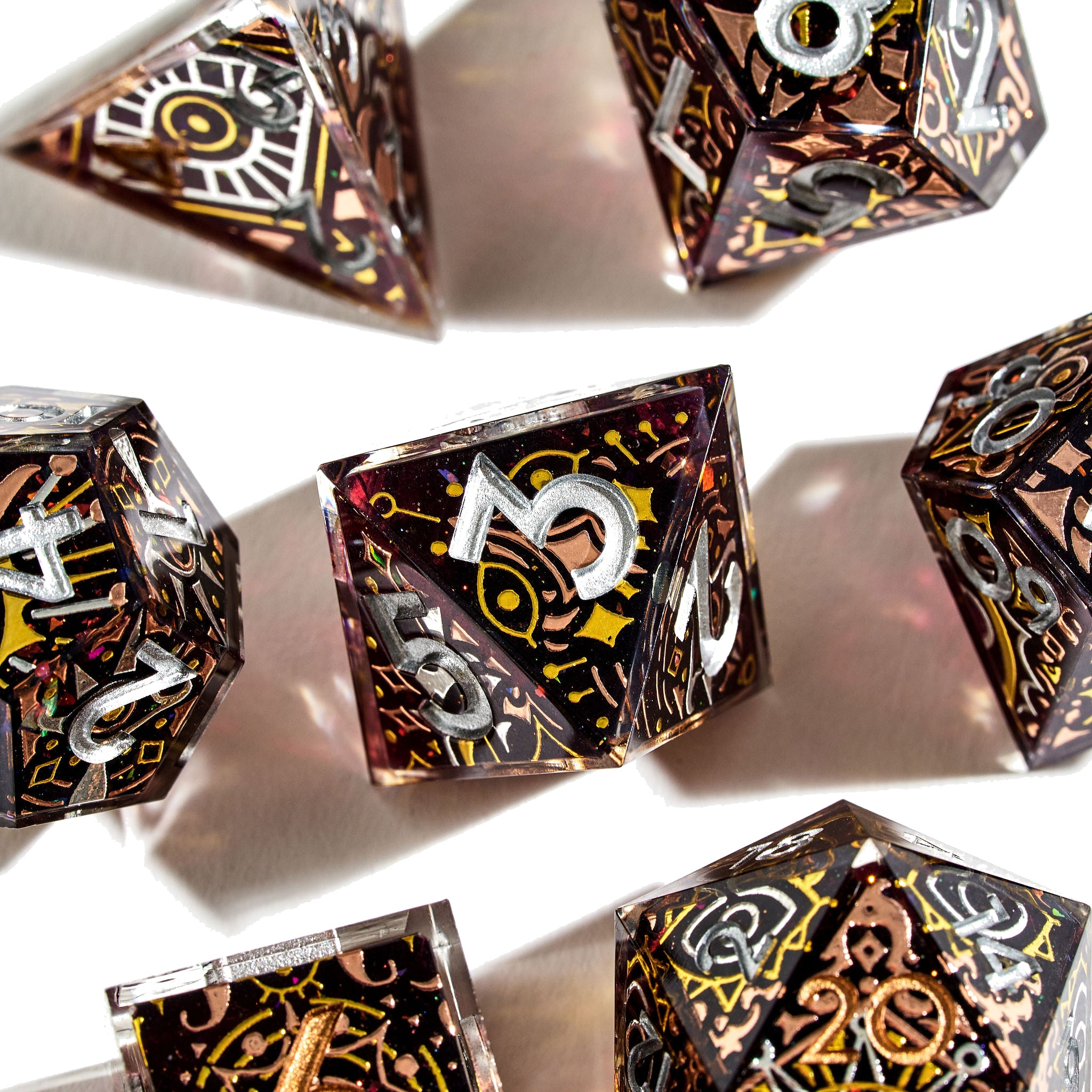 Glamour 7-Piece Iconic Dice Set - Dispel Dice - Premium DnD Dice & Accessories # #