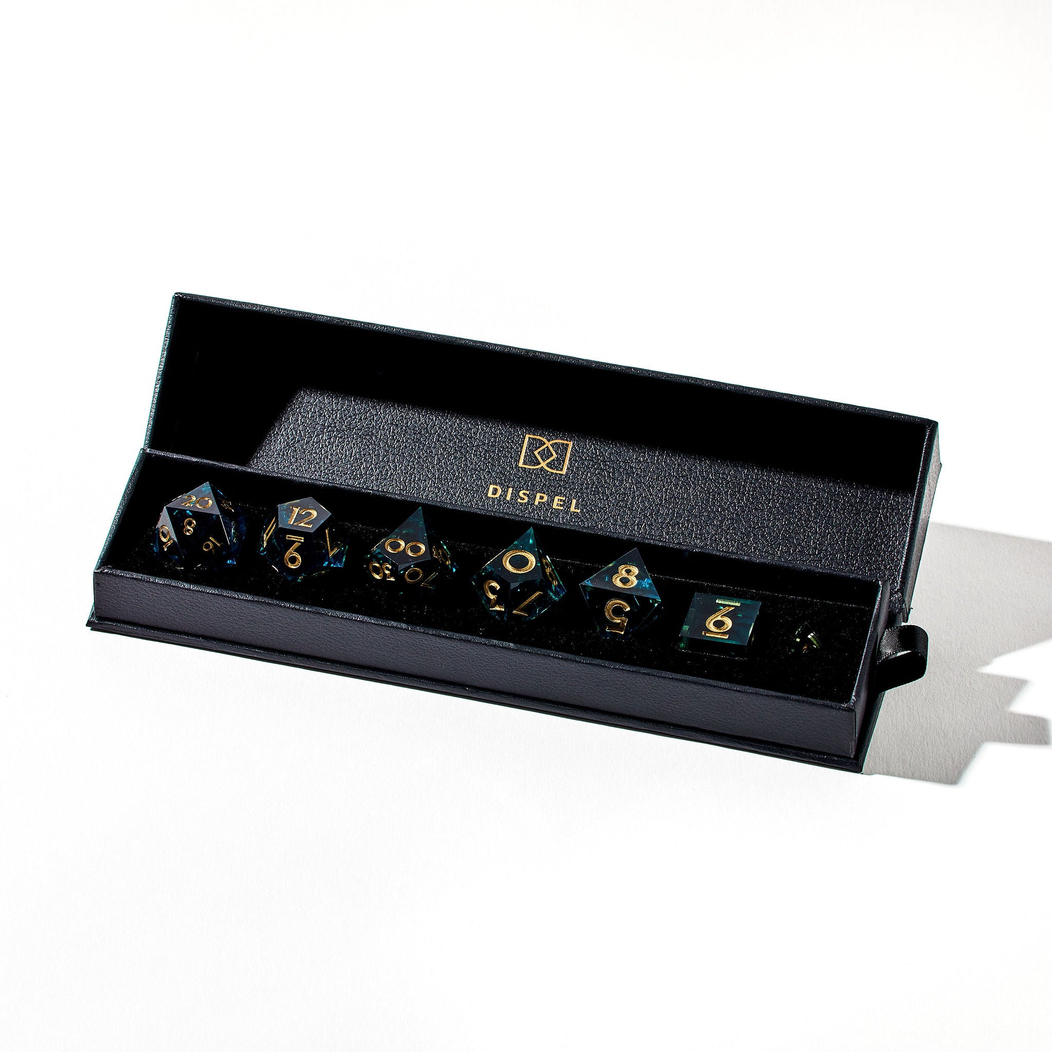 Grace of Gold 7-Piece Polyhedral Dice Set - Dispel Dice - Premium DnD Dice & Accessories # #