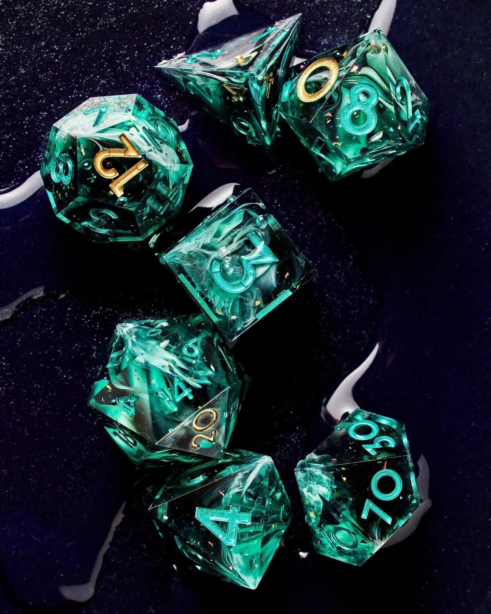 Hydra's Wake 7-Piece Polyhedral Dice Set - Dispel Dice - Premium DnD Dice & Accessories # #