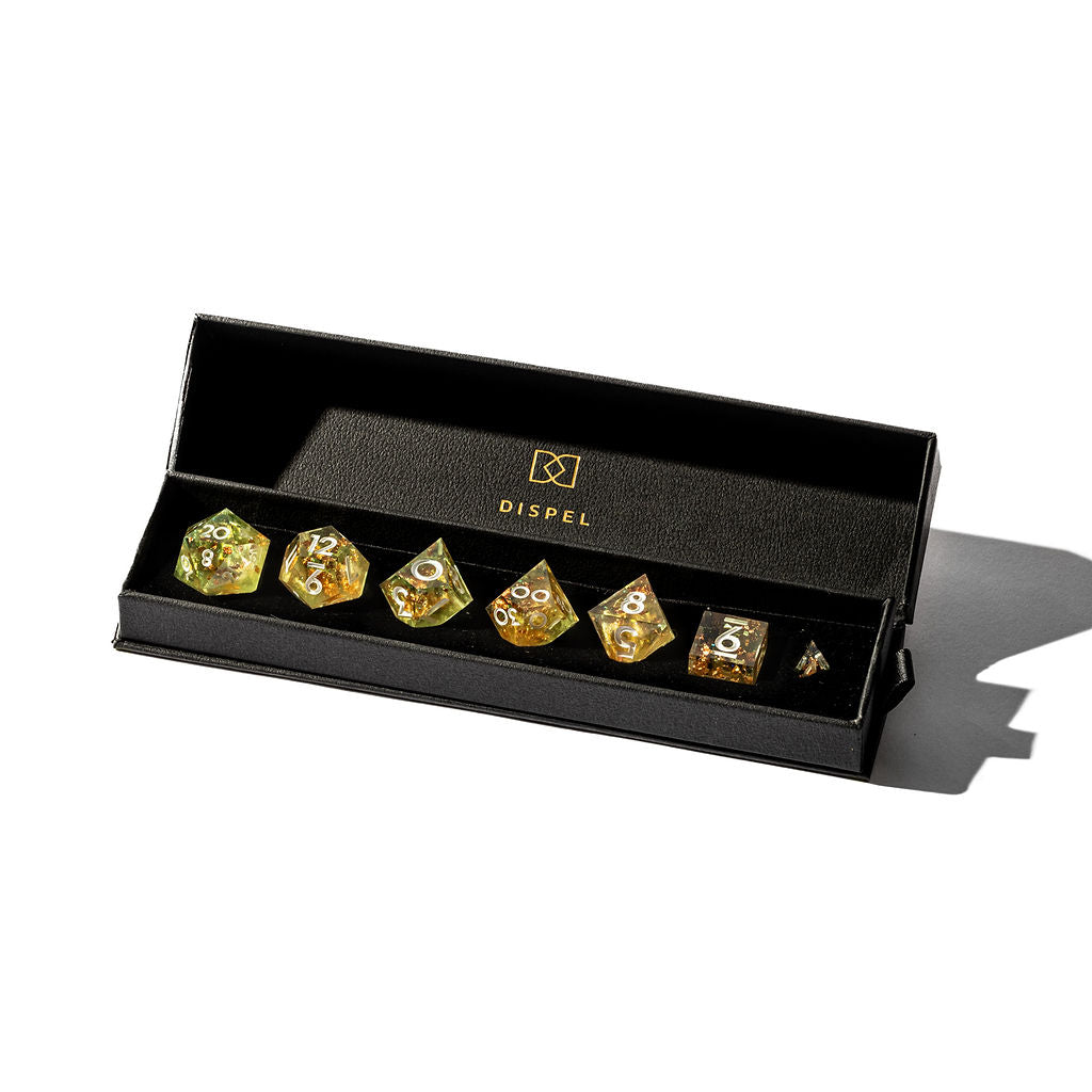 Cantaloupe Sorbet 7-Piece Polyhedral Dice Set - Dispel Dice - Premium DnD Dice & Accessories # #