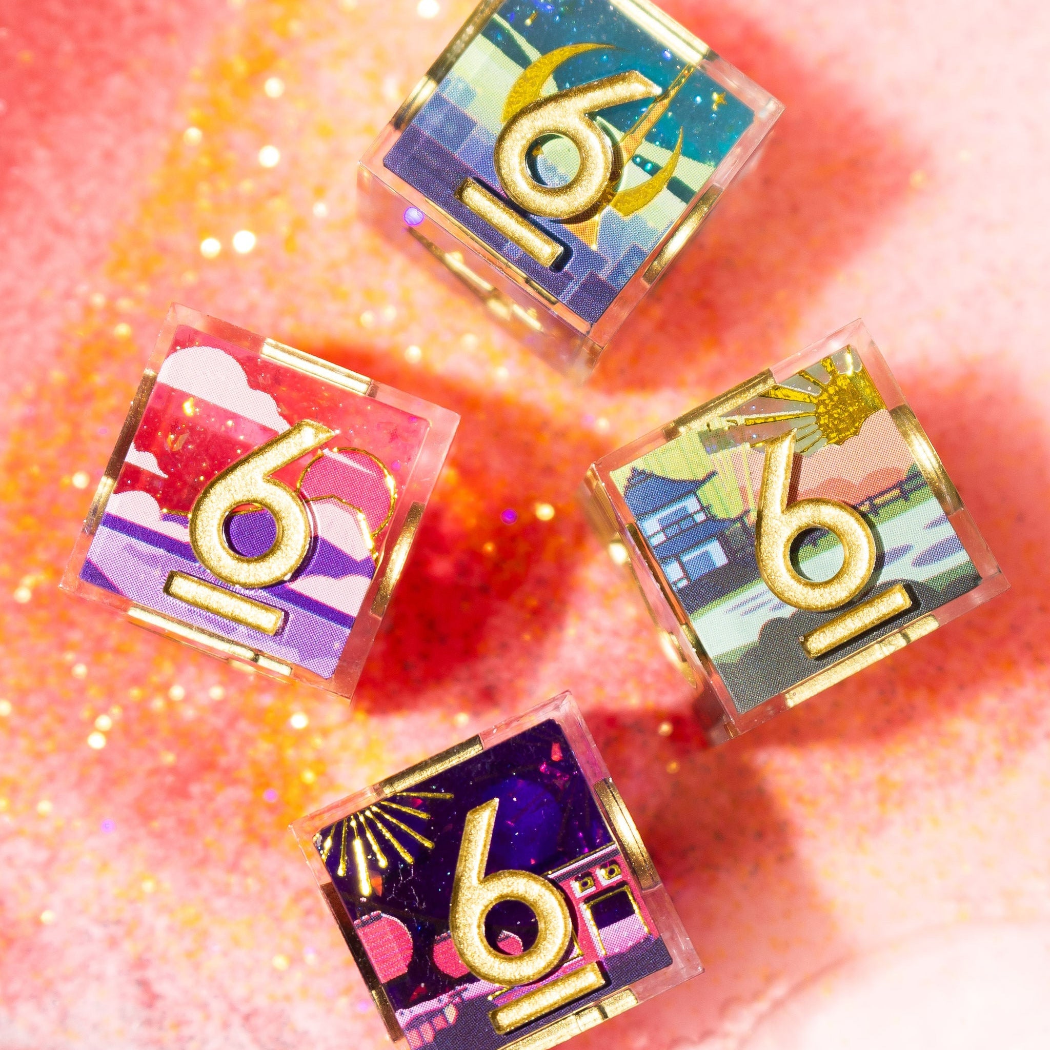 Japan 4-Piece Iconic D6 Set - Dispel Dice - Premium DnD Dice & Accessories # #