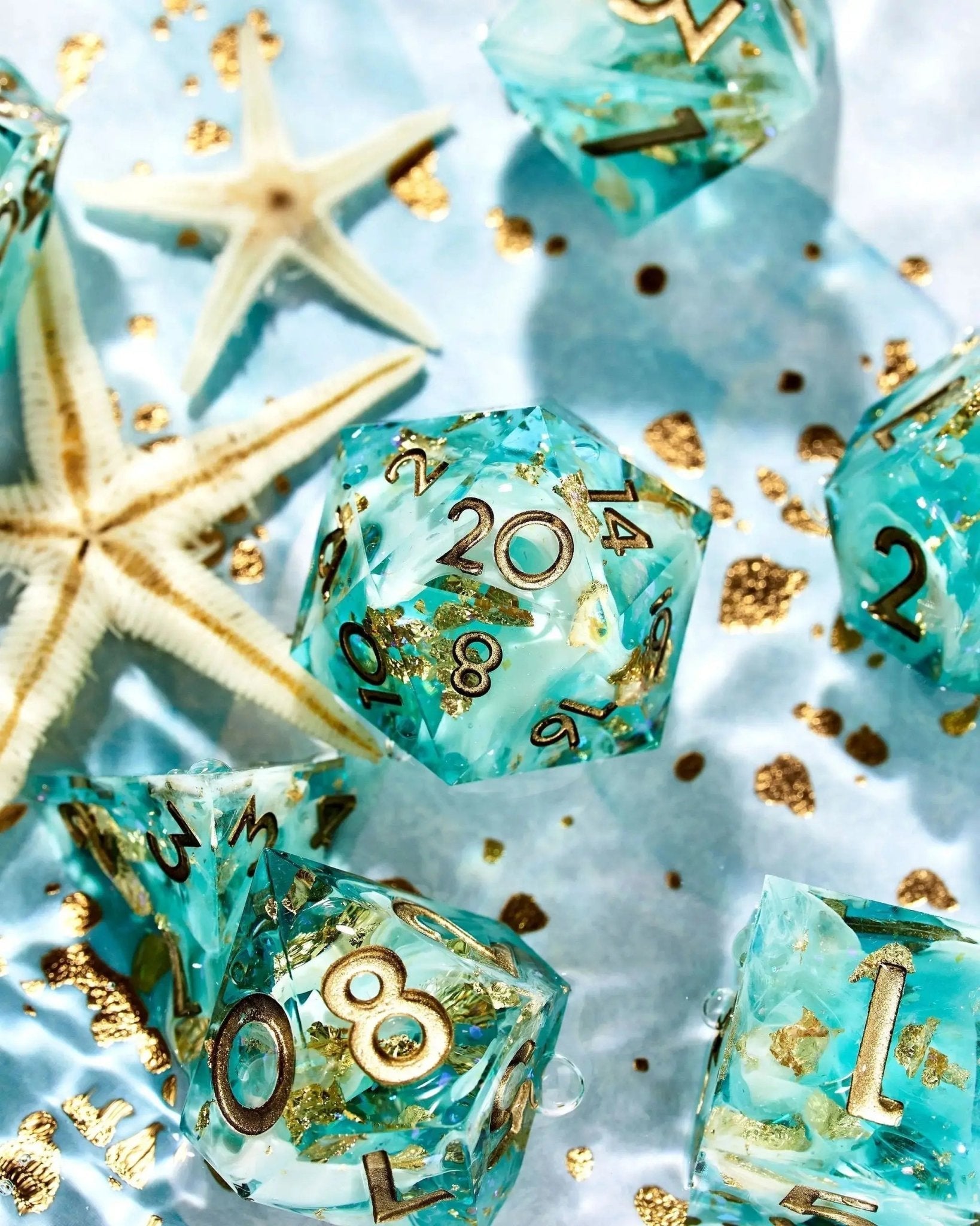 Lagoon 7-Piece Polyhedral Dice Set - Dispel Dice - Premium DnD Dice & Accessories