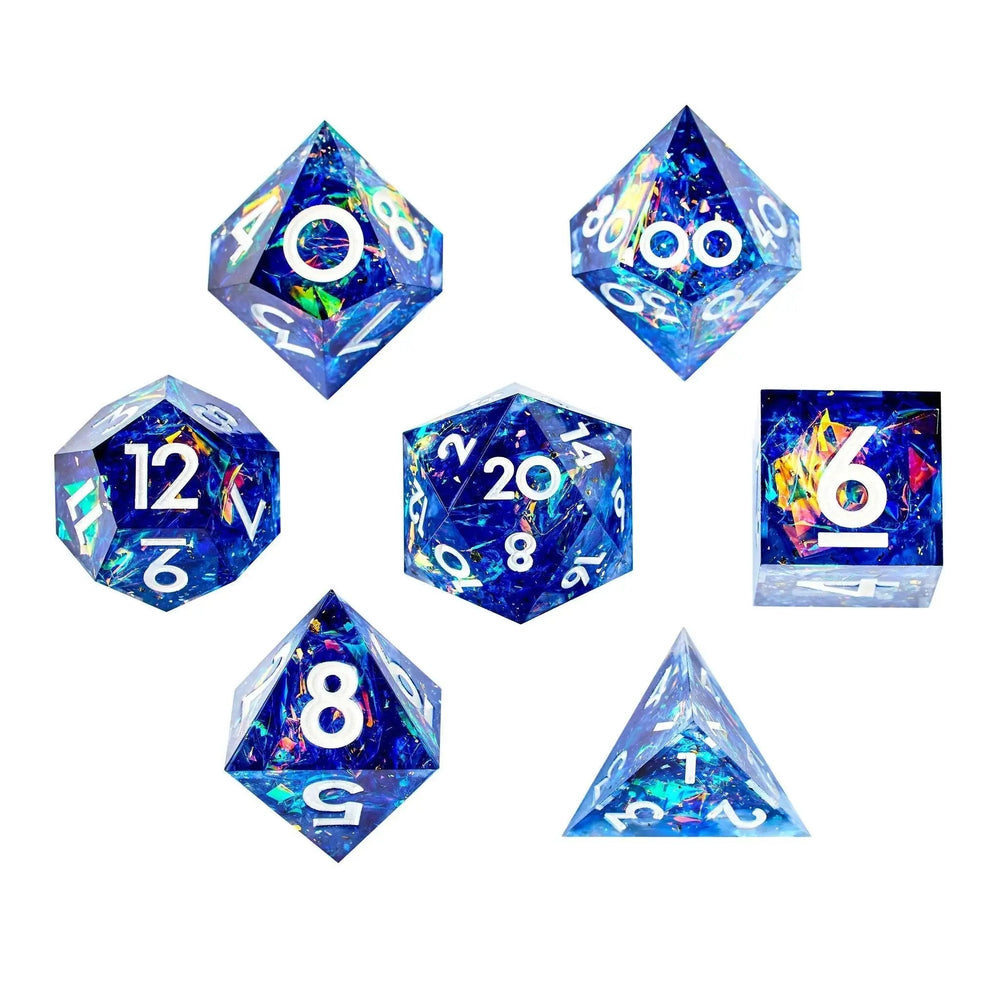 Lapis Lazuli 7-Piece Polyhedral Dice Set - Dispel Dice - Premium DnD Dice & Accessories