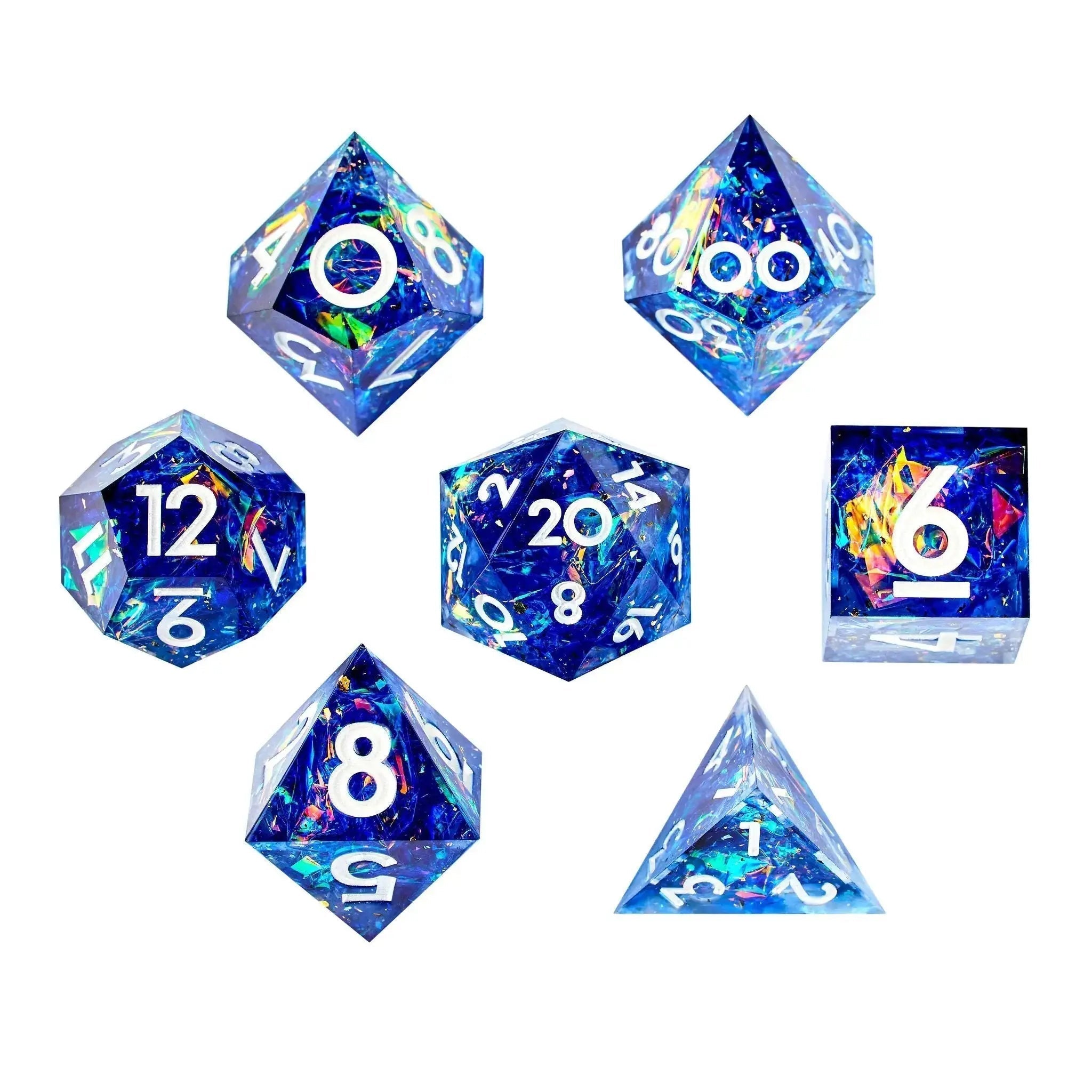 Lapis Lazuli 7-Piece Polyhedral Dice Set - Dispel Dice - Premium DnD Dice & Accessories