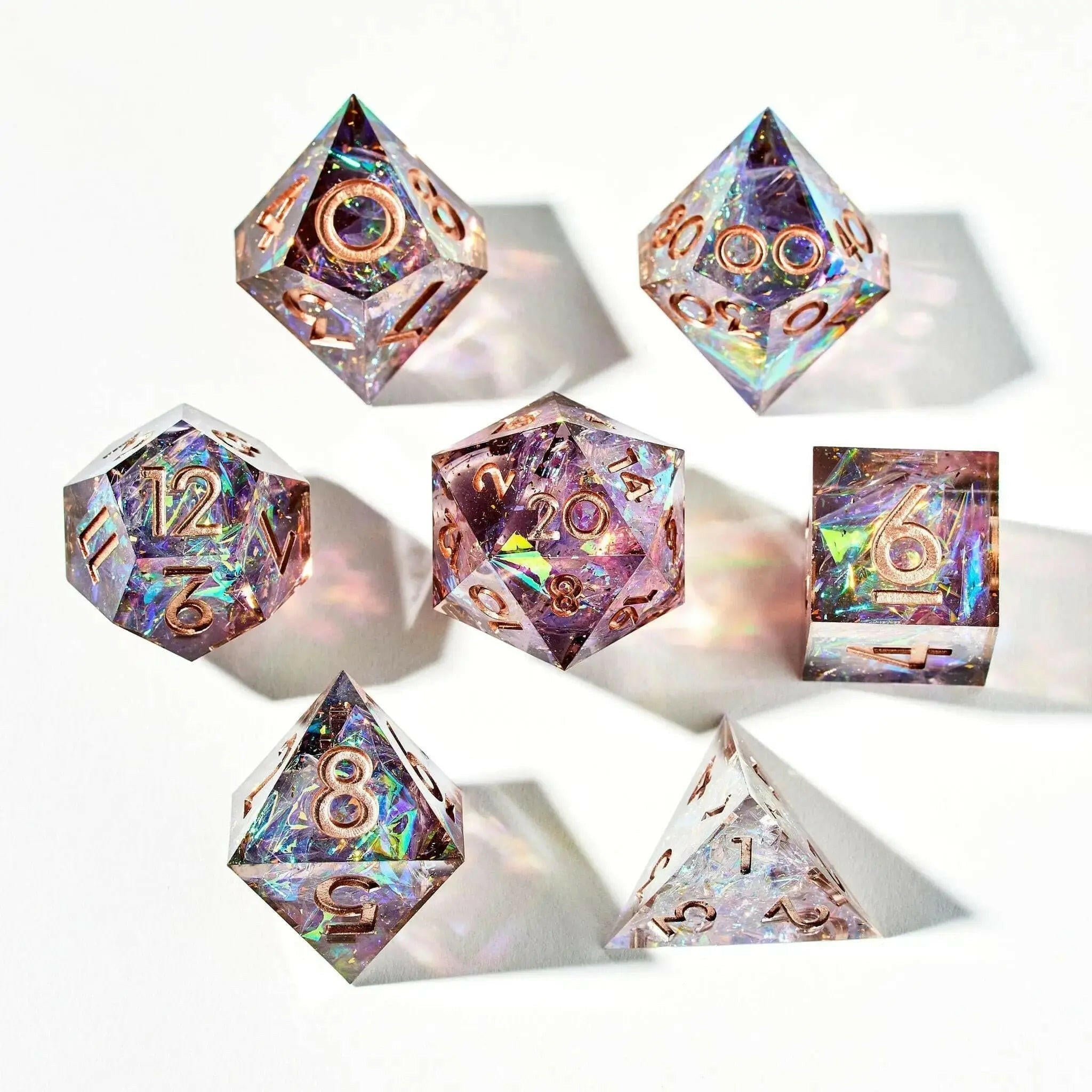 Lilac Song 7-Piece Polyhedral Dice Set - Dispel Dice - Premium DnD Dice & Accessories