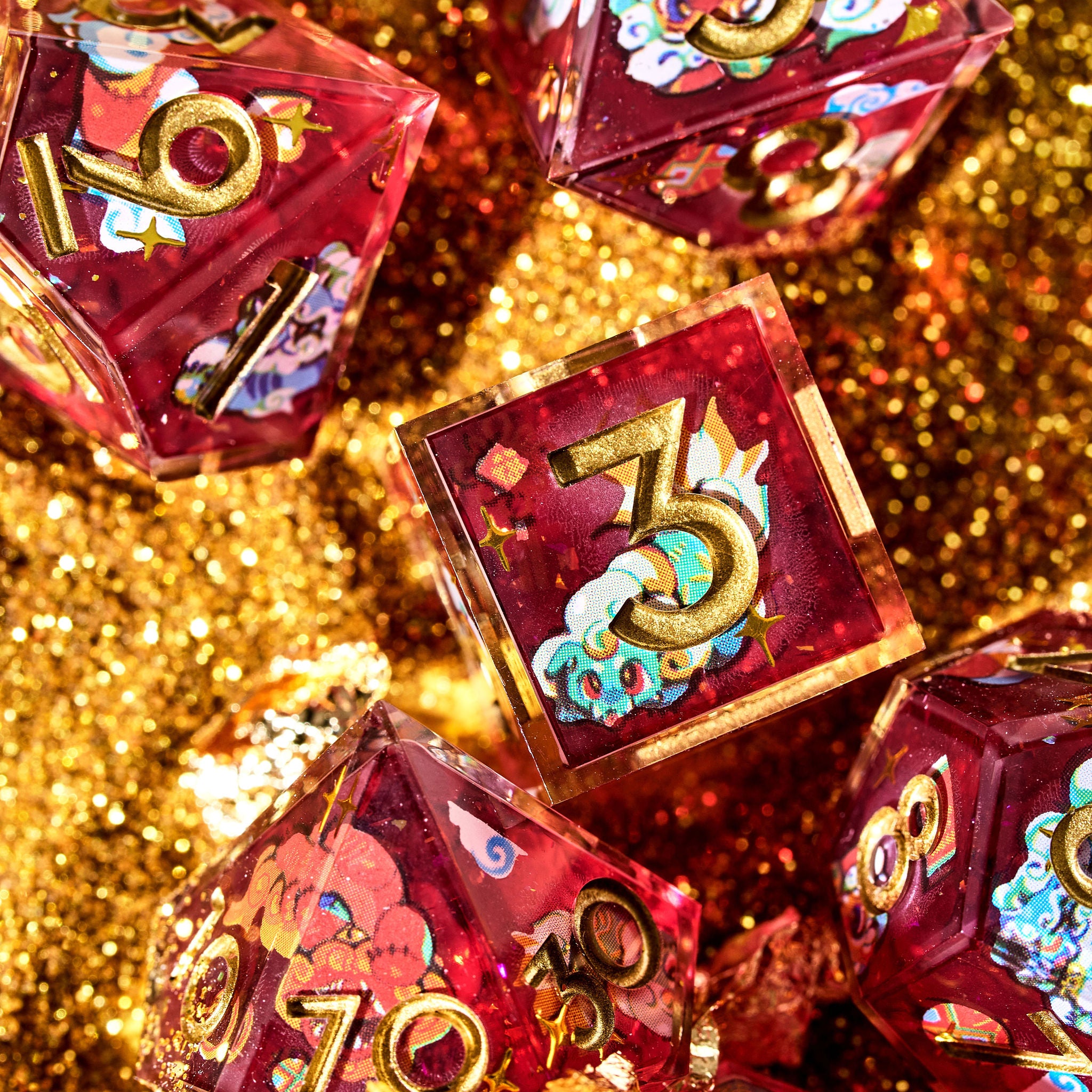 Lion Dogs 7-Piece Iconic Dice Set - Dispel Dice - Premium DnD Dice & Accessories # #