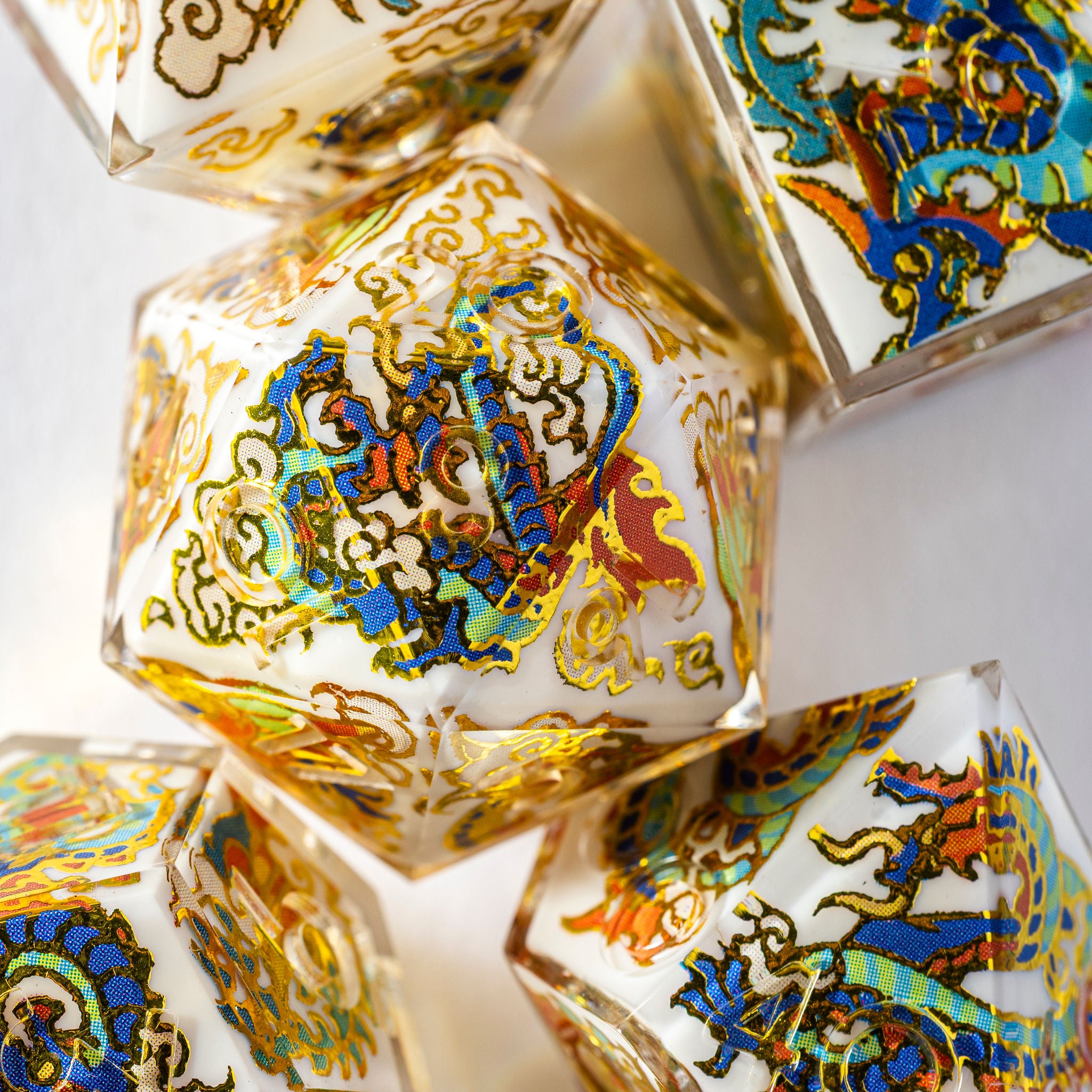 Crouching Phoenix Hidden Dragon 7-Piece Iconic Set - Dispel Dice - Premium DnD Dice & Accessories # #