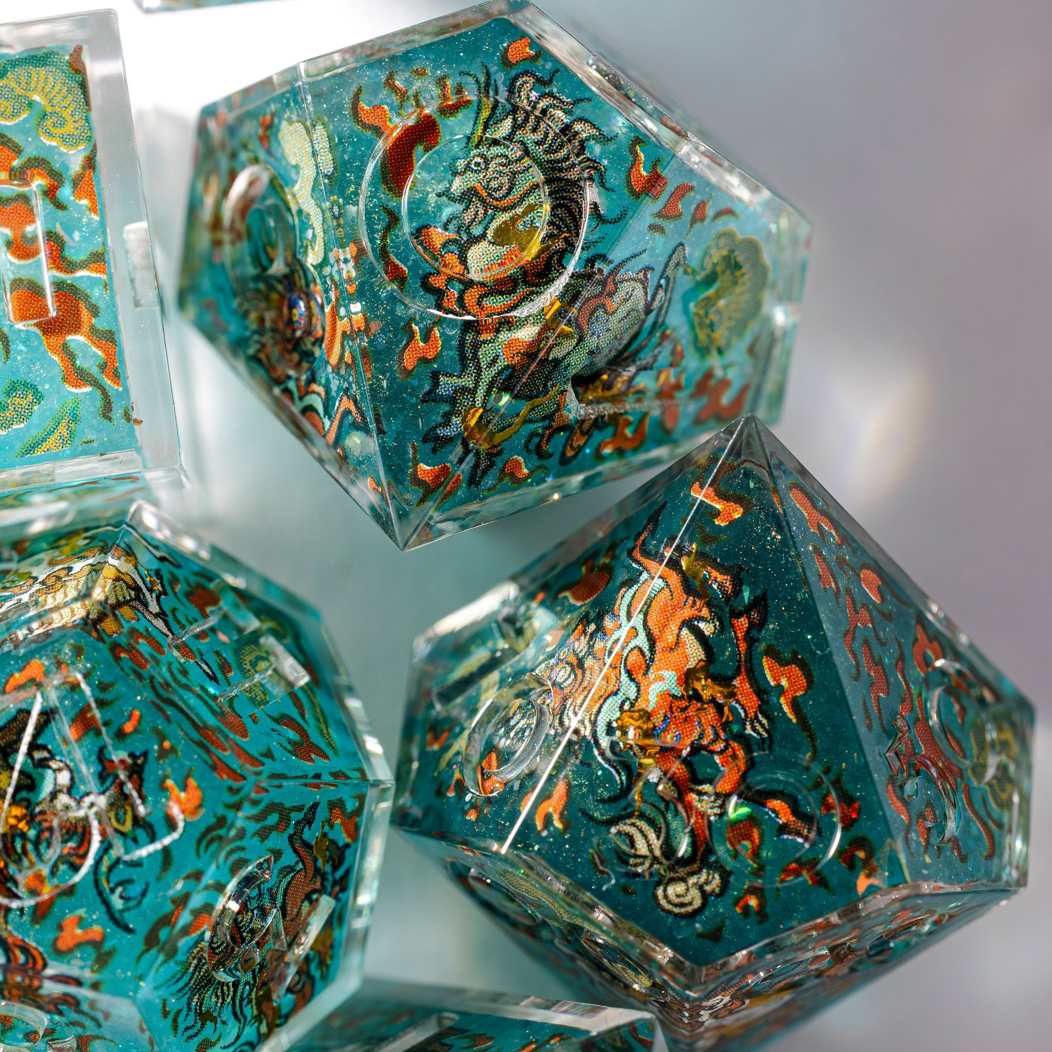 Kirin 7-Piece Iconic Dice Set - Dispel Dice - Premium DnD Dice & Accessories # #