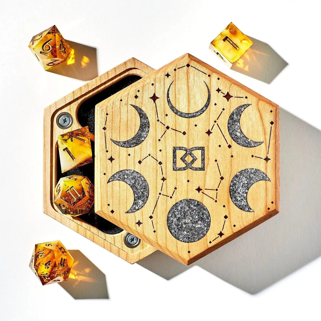 Lunar Tabletop Dice Vault in Cherry by Wyrmwood x Dispel - Dispel Dice - Premium DnD Dice & Accessories