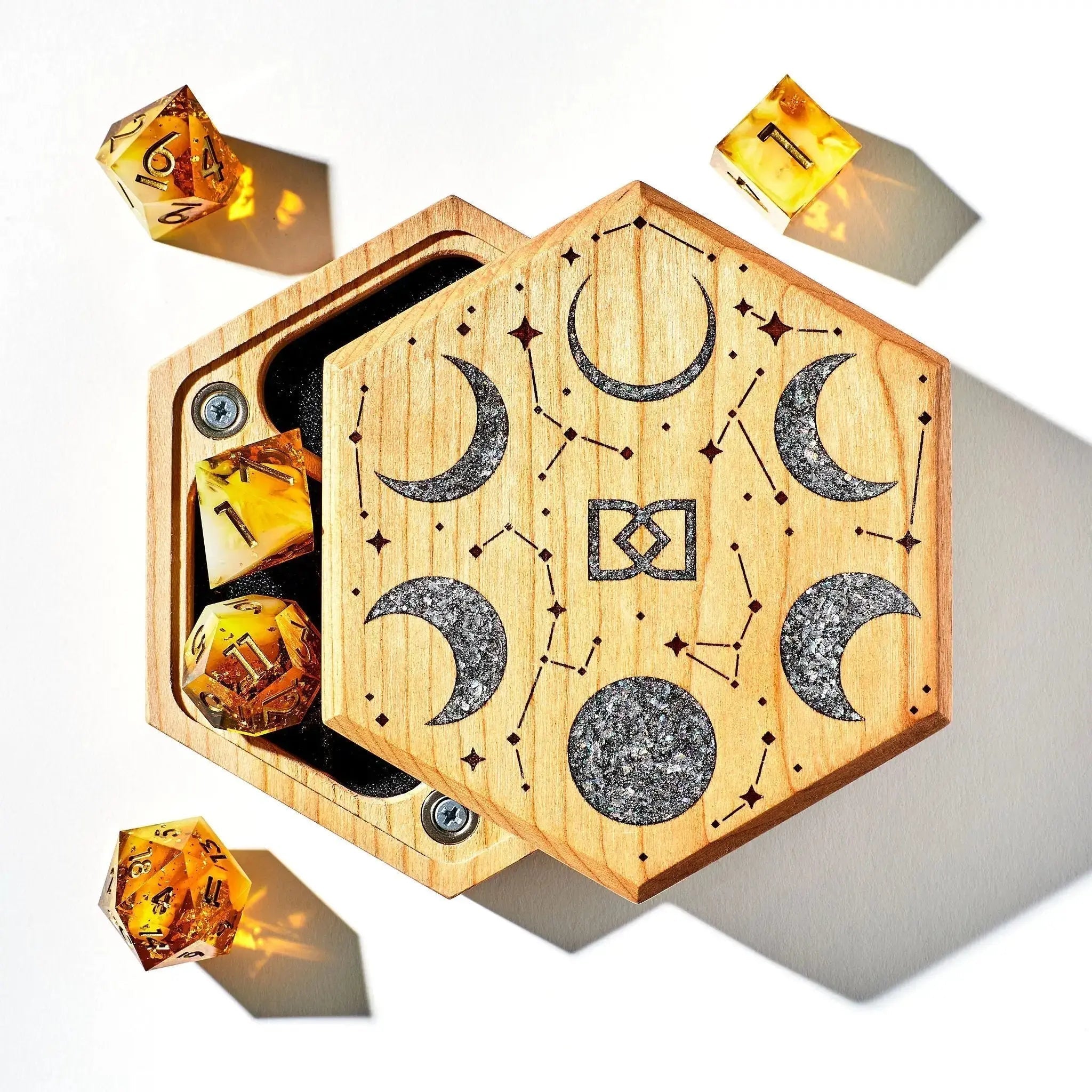 Lunar Tabletop Dice Vault in Cherry by Wyrmwood x Dispel - Dispel Dice - Premium DnD Dice & Accessories