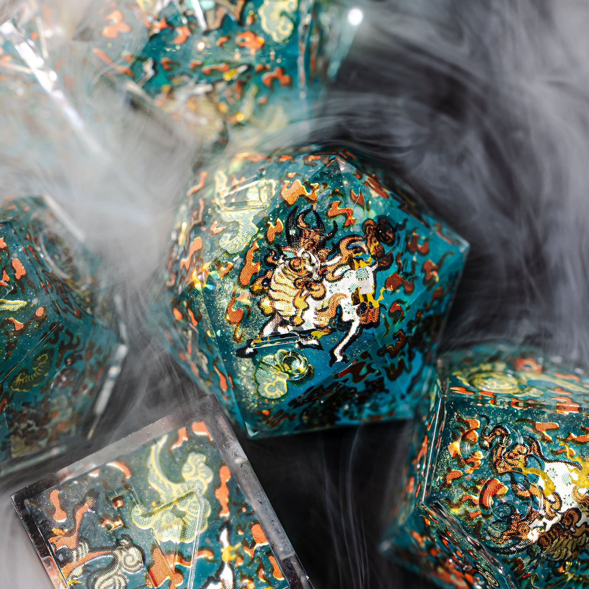 Kirin 7-Piece Iconic Dice Set - Dispel Dice - Premium DnD Dice & Accessories # #