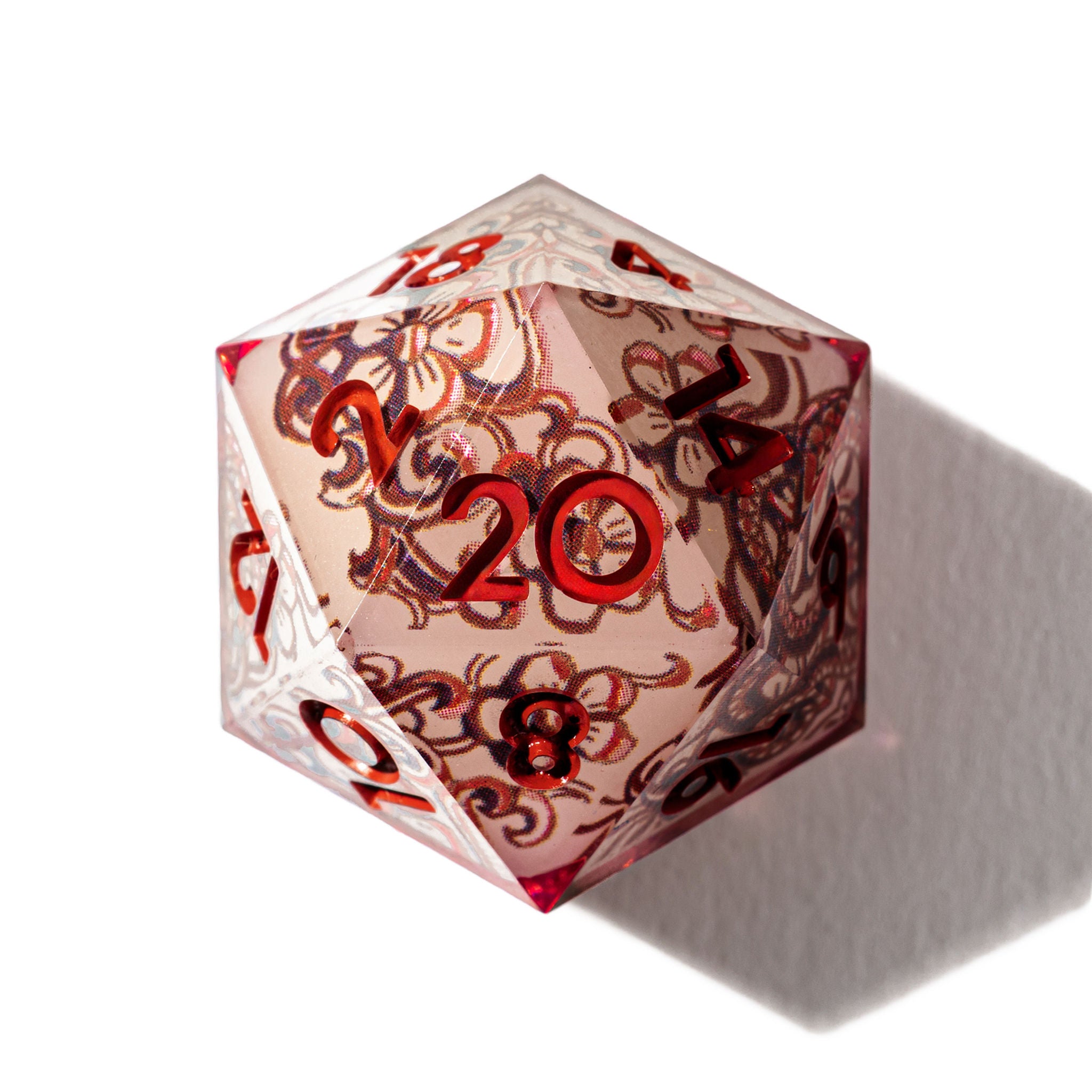 Red Jade 7-Piece Glow In The Dark Iconic Dice Set - Dispel Dice - Premium DnD Dice & Accessories # #