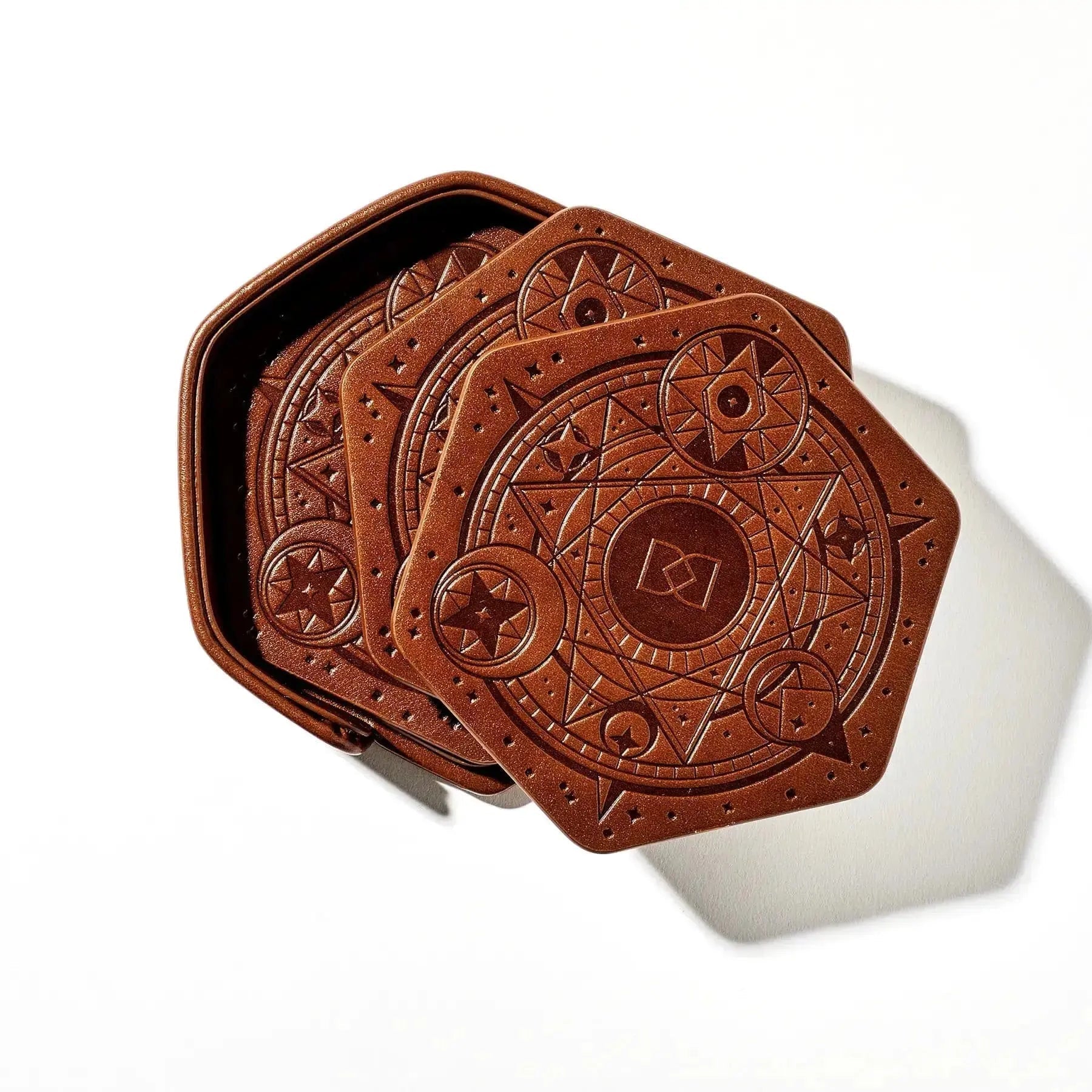 Magical Circle Coasters - Brown (4 ct.) - Dispel Dice - Premium DnD Dice & Accessories