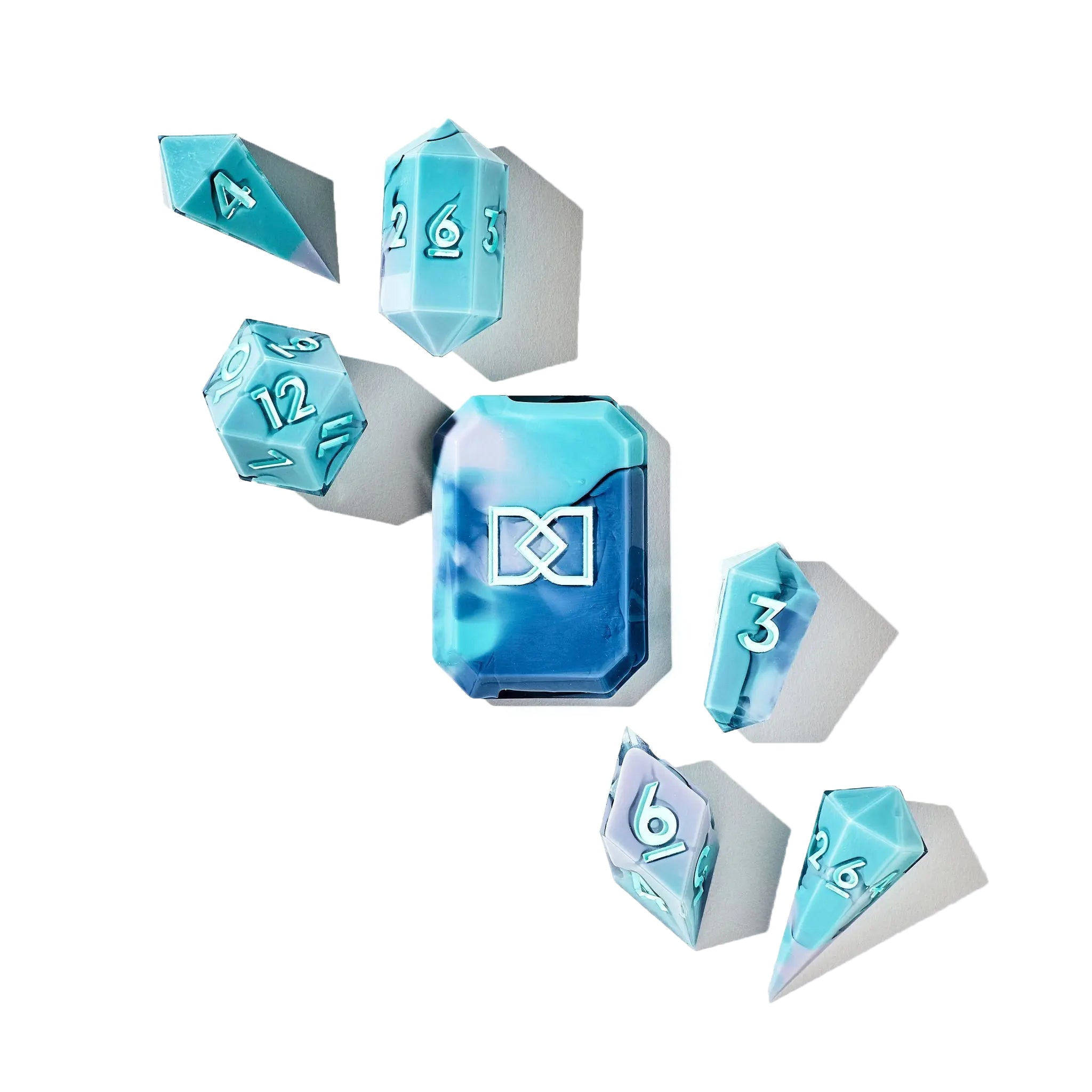 Marble Soda 7-Piece Jewel Shape Dice Set