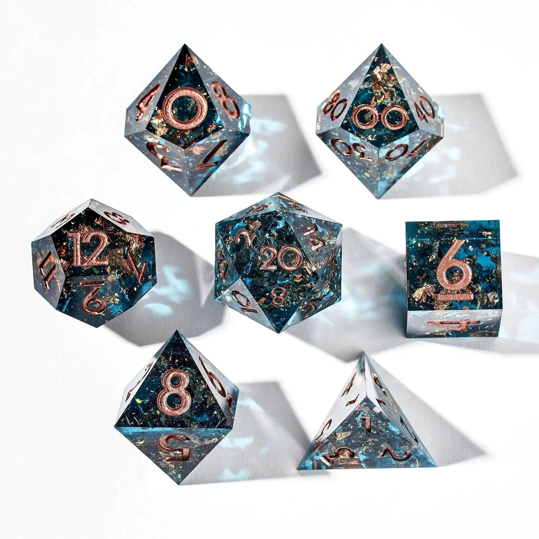 Mariana Trench 7-Piece Polyhedral Dice Set - Dispel Dice - Premium DnD Dice & Accessories