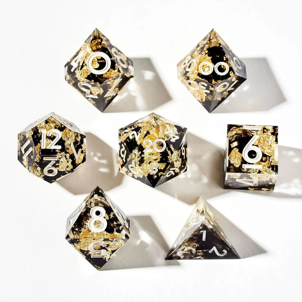 Midas Touch 7-Piece Polyhedral Dice Set - Dispel Dice - Premium DnD Dice & Accessories